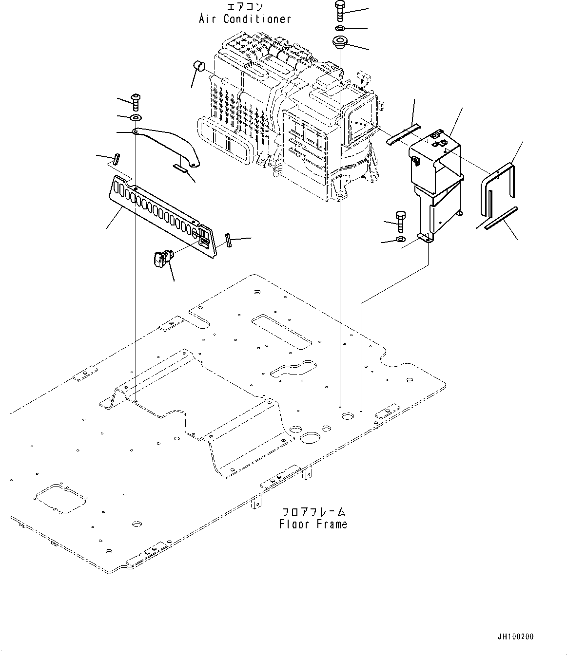 Excavators Komatsu / PC1250-11E0 S/N 50001-UP(1001567C) / Cab, Floor, Air Conditioner Mounting (#50001-)(K017055 : K1110-010055)