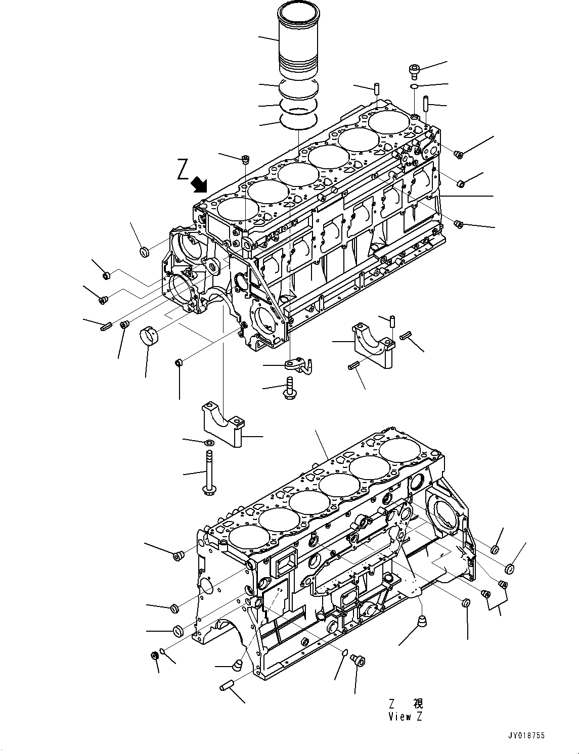 Engines Komatsu / SAA6D125E-7 S/N 865972-UP (For WA475-10)(1001571C) / Cylinder Block (#865972-)(B001001 : A2010-001001)
