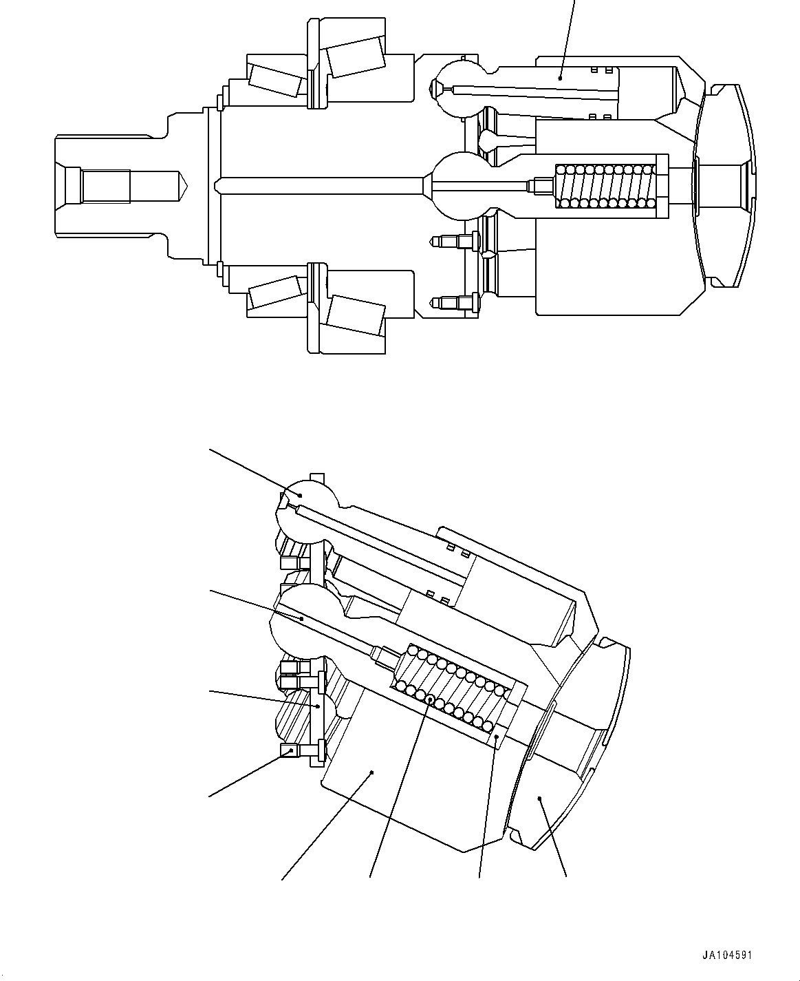 Wheel Loaders Komatsu / WA475-10E0 S/N 120001-UP(1001572C) / Hydrostatic Transmission (HST) Motor, Inner Parts, HST Motor 1 (2/6) (#120001-)(F001002 : F2430-001002)
