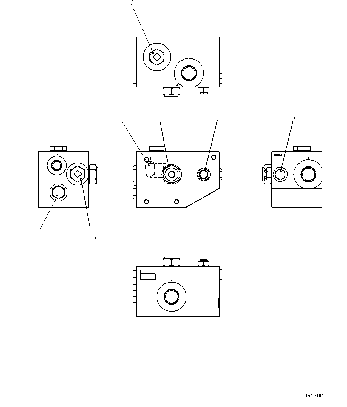 Wheel Loaders Komatsu / WA475-10E0 S/N 120001-UP(1001572C) / Hydrostatic Transmission (HST) Motor, Regulator Valve (#120001-)(F001016 : F2430-001016)
