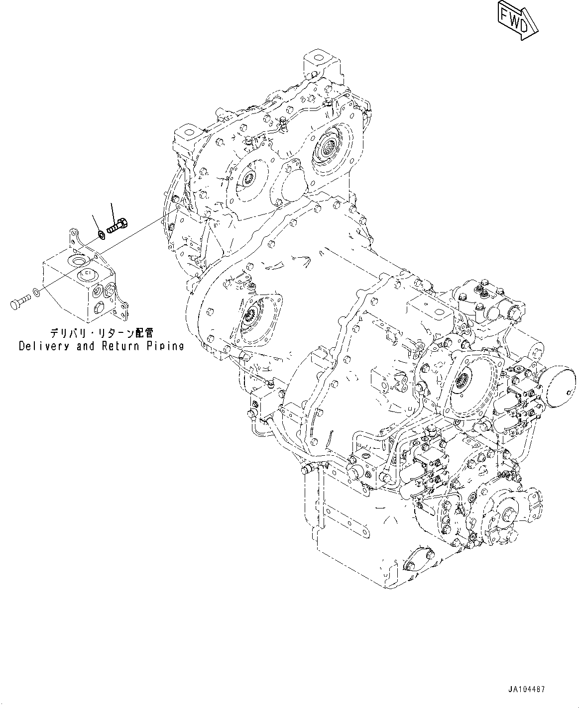 Wheel Loaders Komatsu / WA475-10E0 S/N 120001-UP(1001572C) / Hydrostatic Transmission (HST) Motor, Valve Mounting (#120001-)(F001017 : F2430-001017)
