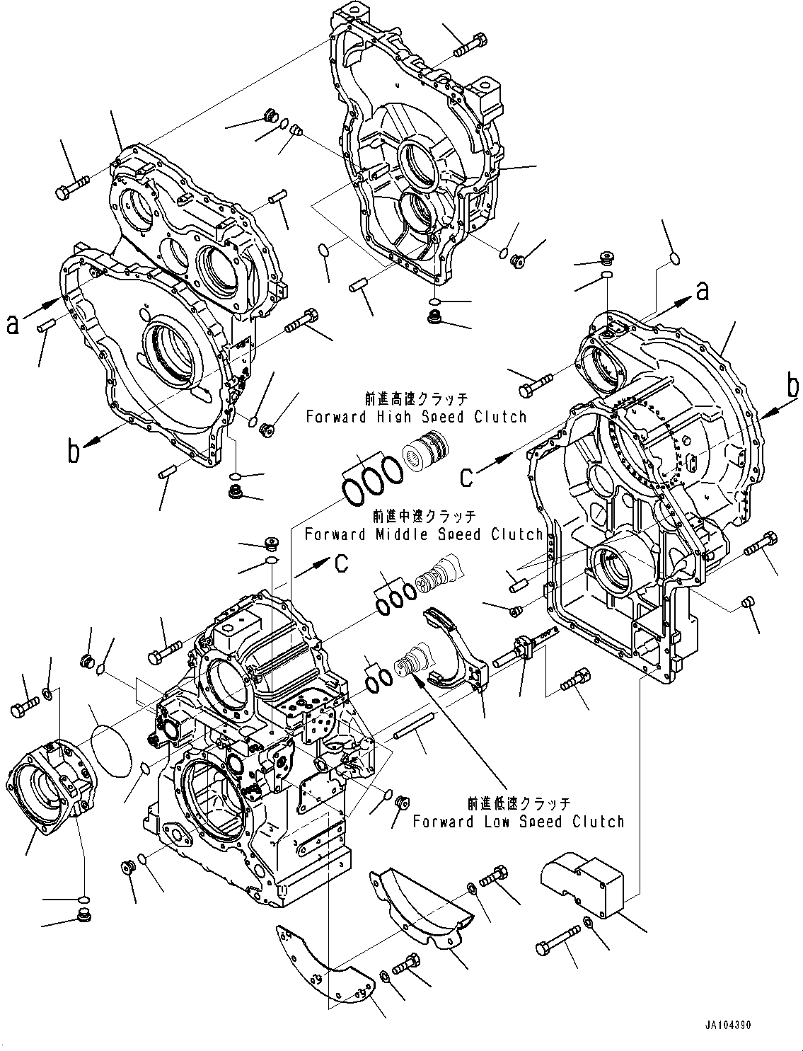 Wheel Loaders Komatsu / WA475-10E0 S/N 120001-UP(1001572C) / Transmission, Transmission Case (#120001-)(F004004 : F4300-001004)