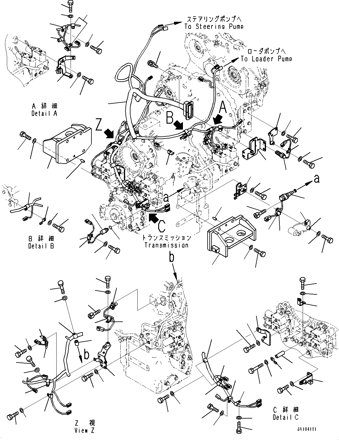 Wheel Loaders Komatsu / WA475-10E0 S/N 120001-UP(1001572C) / Transmission, Transmission Wiring Harness (#120001-)(F004014 : F4300-001014)