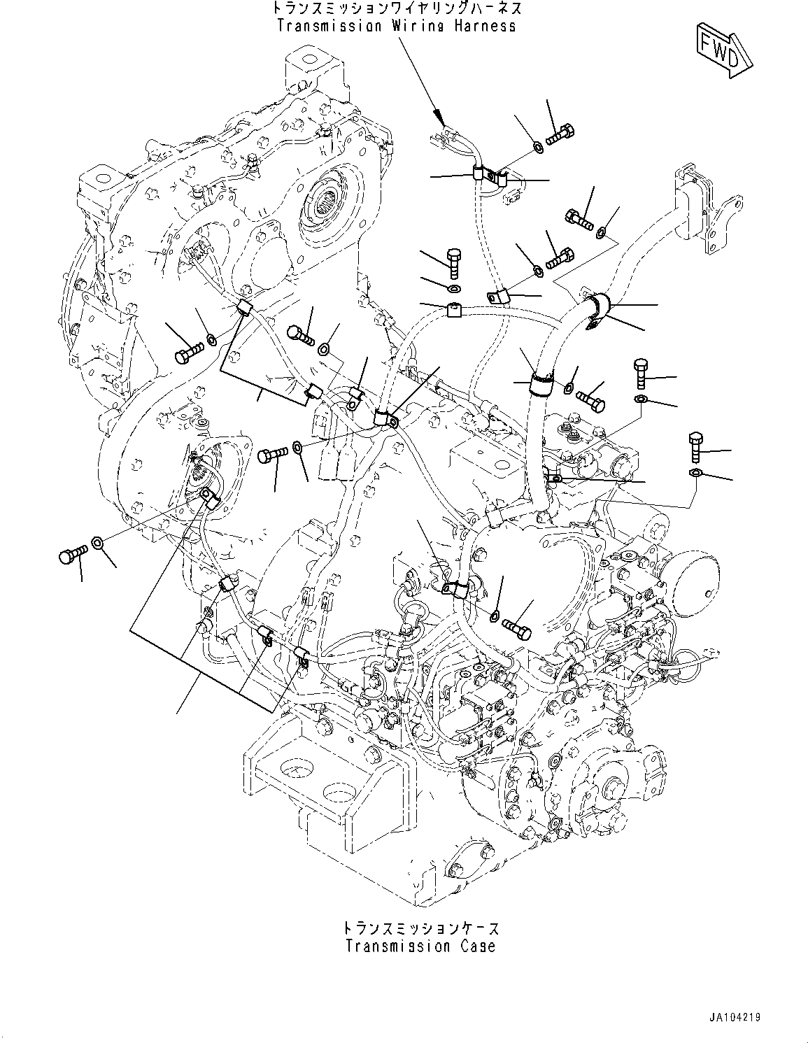 Wheel Loaders Komatsu / WA475-10E0 S/N 120001-UP(1001572C) / Transmission, Transmission Wiring Harness Mounting (#120001-)(F004024 : F4300-001024)
