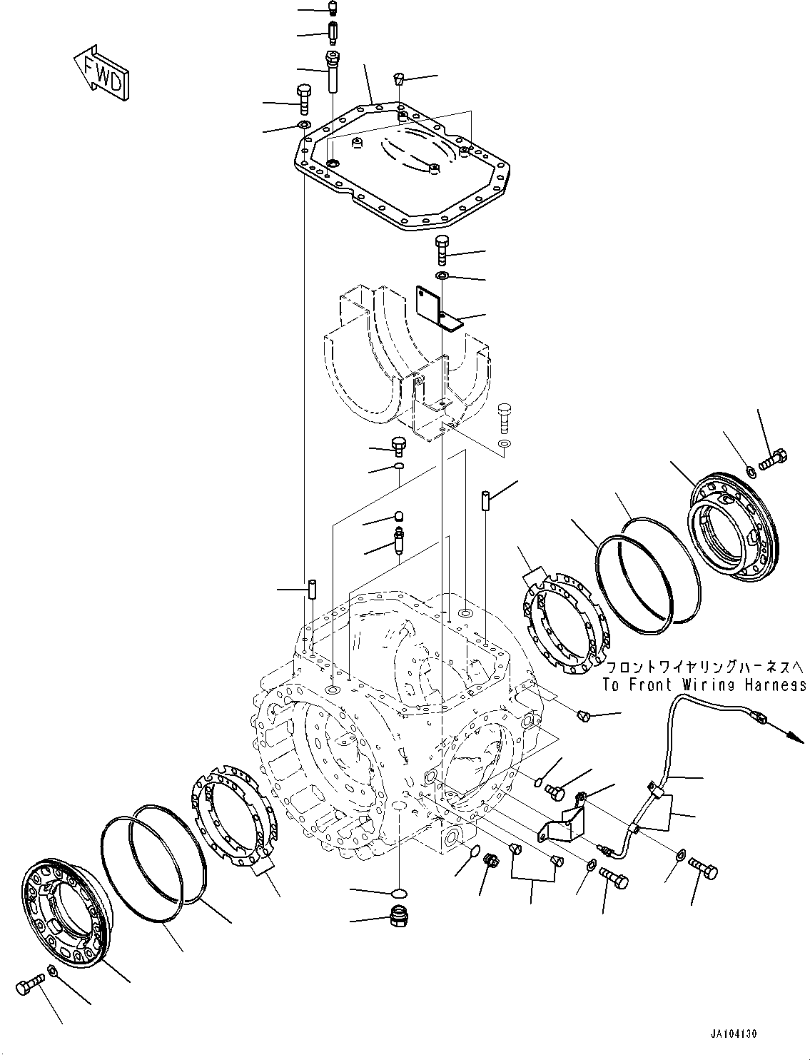 Wheel Loaders Komatsu / WA475-10E0 S/N 120001-UP(1001572C) / Front Axle, Differential, Cover and Carrier (#120001-)(F008005 : F4400-003005)