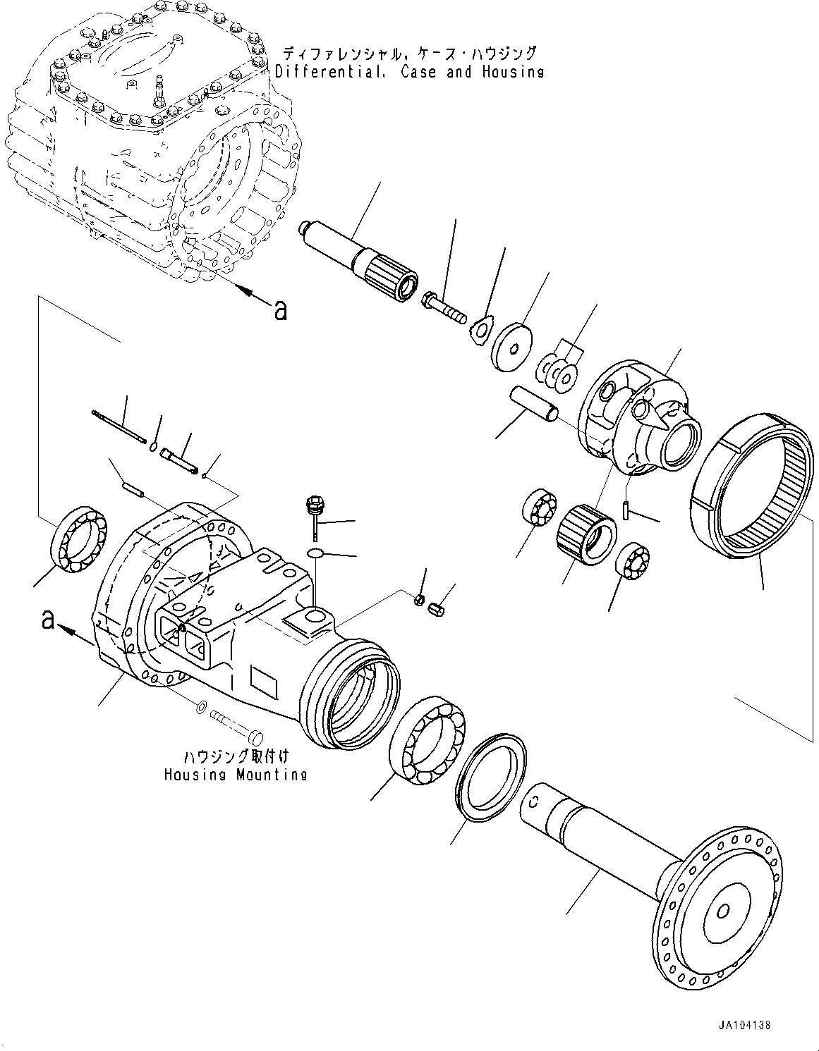 Wheel Loaders Komatsu / WA475-10E0 S/N 120001-UP(1001572C) / Front Axle, Final Drive L.H. (Reinforced Type) (#120001-)(F008001 : F4400-003001)