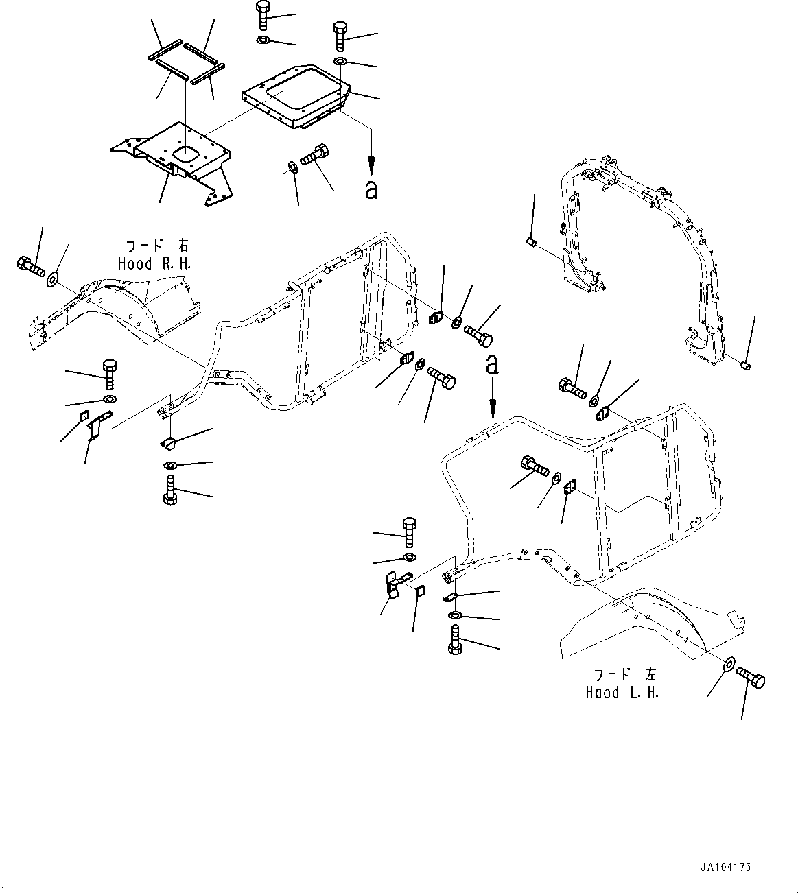 Wheel Loaders Komatsu / WA475-10E0 S/N 120001-UP(1001572C) / Engine Hood, Frame (2/3) (#120001-)(M003002 : M4100-003002)