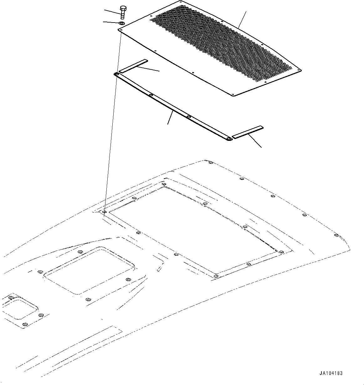 Wheel Loaders Komatsu / WA475-10E0 S/N 120001-UP(1001572C) / Engine Hood, Hood Top Cover (#120001-)(M003005 : M4100-003005)