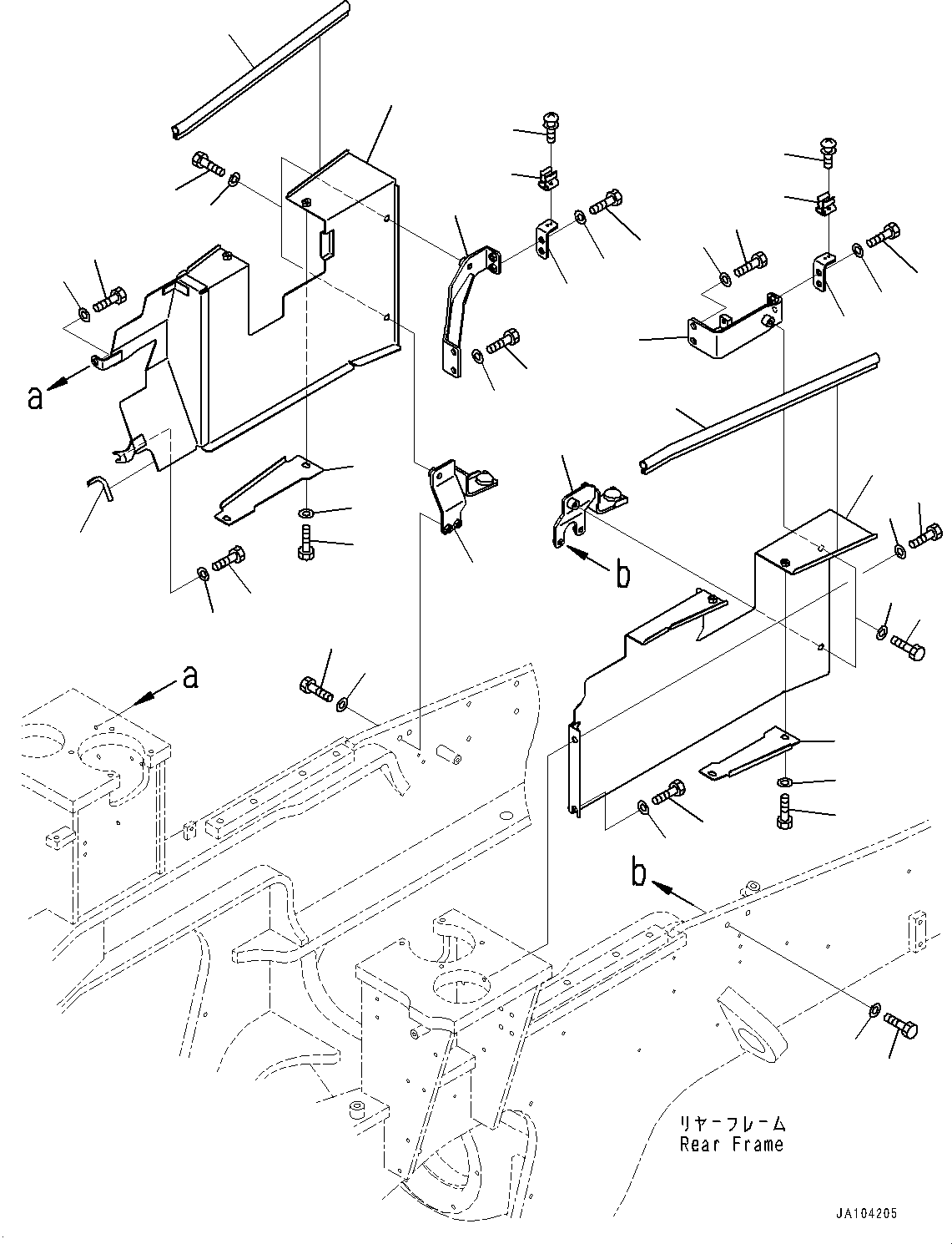Wheel Loaders Komatsu / WA475-10E0 S/N 120001-UP(1001572C) / Engine Hood, Hydraulic Tank Cover (#120001-)(M001015 : M4100-001015)