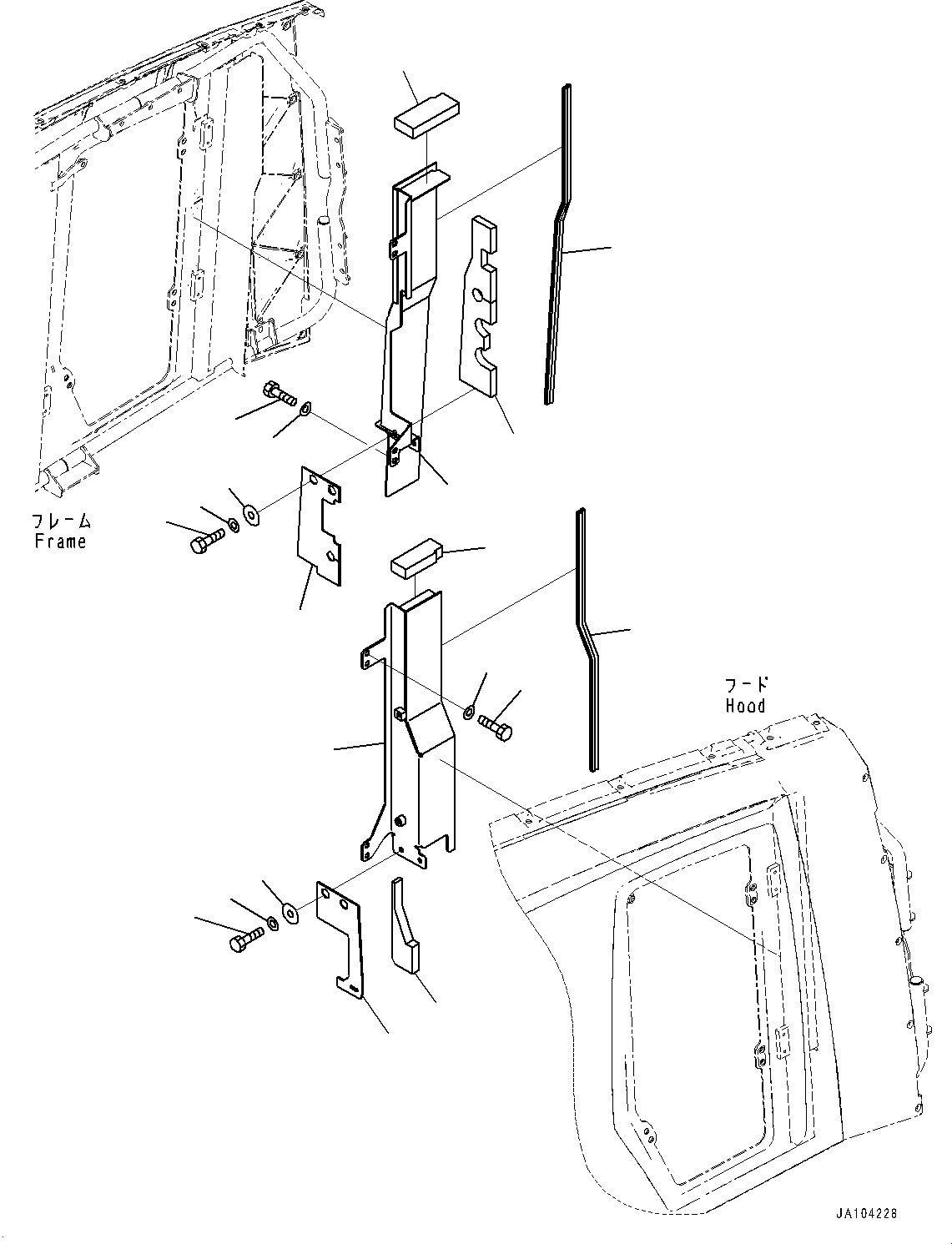 Wheel Loaders Komatsu / WA475-10E0 S/N 120001-UP(1001572C) / Engine Hood, Radiator Baffle (#120001-)(M003022 : M4100-003023)