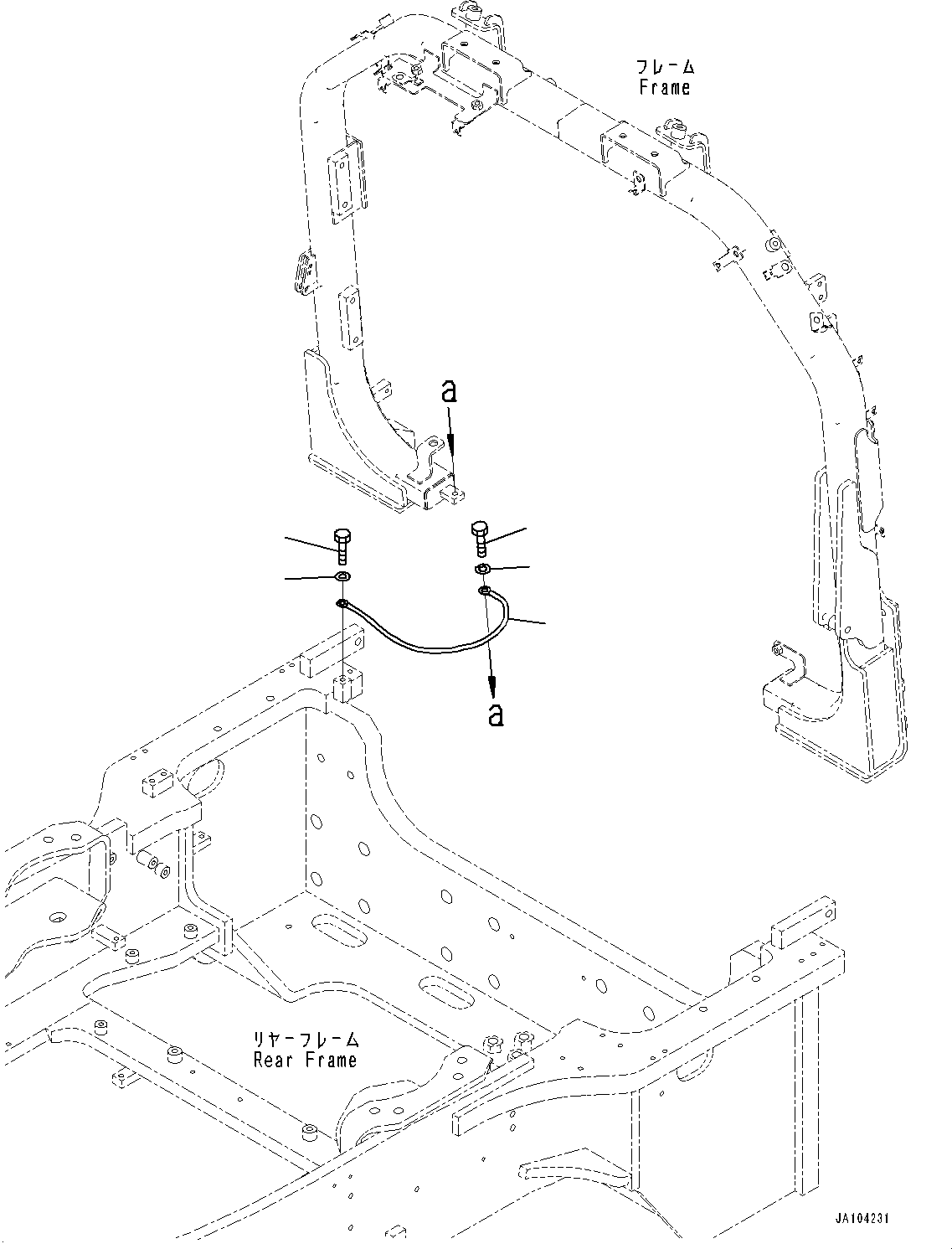 Wheel Loaders Komatsu / WA475-10E0 S/N 120001-UP(1001572C) / Engine Hood, Cable (#120001-)(M003024 : M4100-003025)