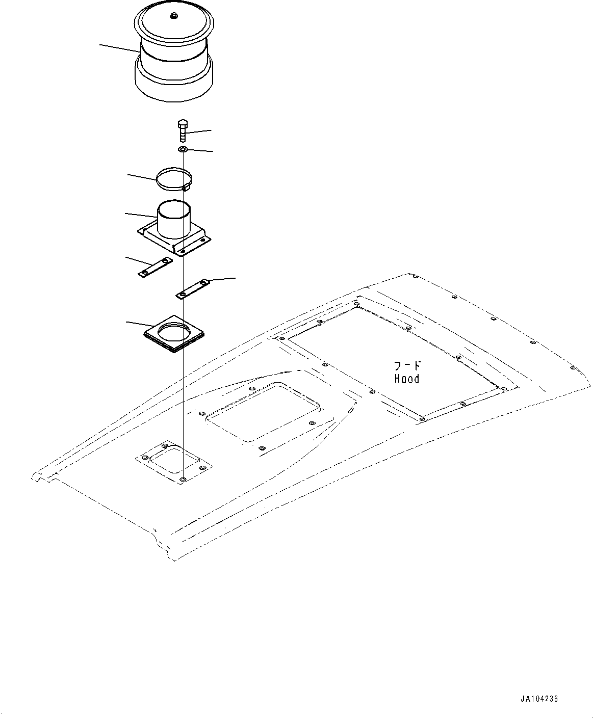 Wheel Loaders Komatsu / WA475-10E0 S/N 120001-UP(1001572C) / Engine Hood, Air Intake (With Air Intake Extension, Pre-cleaner Turbo 2 Type) (#120001-)(M002023 : M4100-002024)