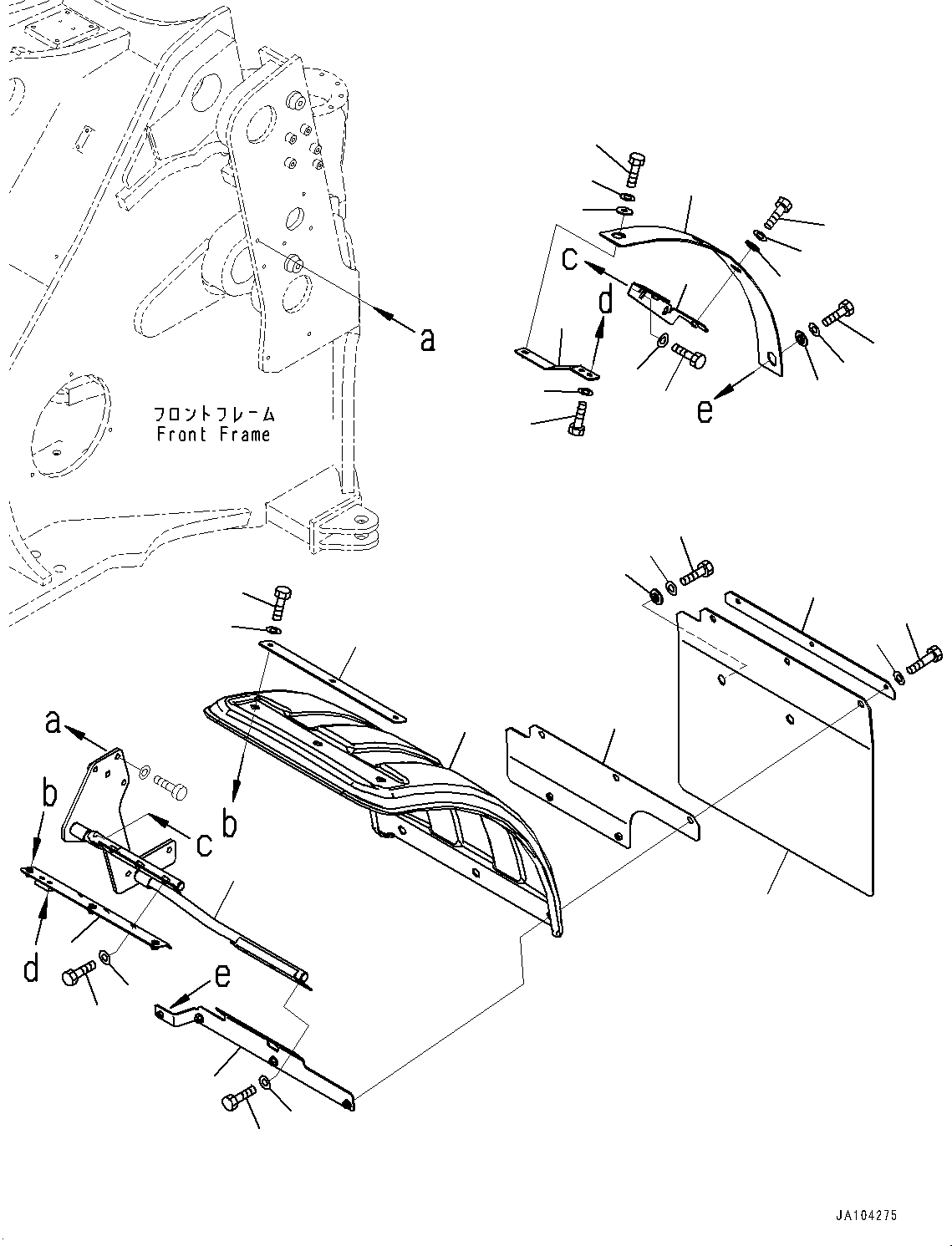 Wheel Loaders Komatsu / WA475-10E0 S/N 120001-UP(1001572C) / Front Fender, Fender, L.H. (With 775/65-R29-L3 Tubeless Tires) (#120001-)(M012001 : M4210-005001)