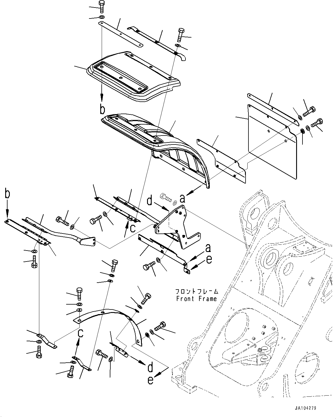 Wheel Loaders Komatsu / WA475-10E0 S/N 120001-UP(1001572C) / Front Fender, Fender, R.H. (With 775/65-R29-L3 Tubeless Tires, Long Front Fender) (#120001-)(M013002 : M4210-006002)