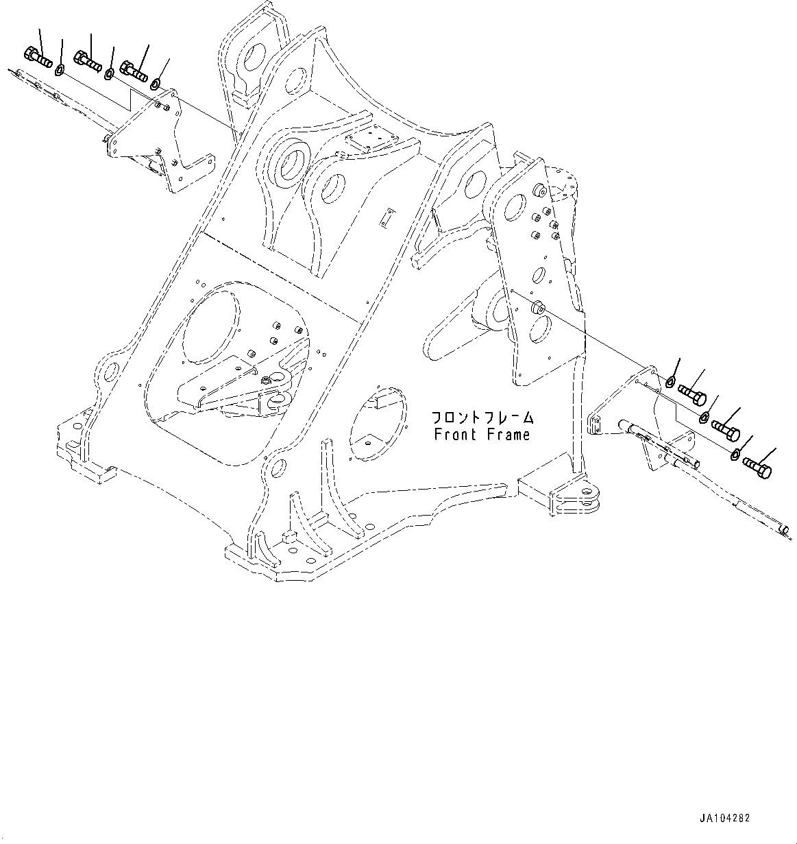 Wheel Loaders Komatsu / WA475-10E0 S/N 120001-UP(1001572C) / Front Fender, Mounting Bolt (With 775/65-R29-L3 Tubeless Tires, Long Front Fender) (#120001-)(M010003 : M4210-003003)