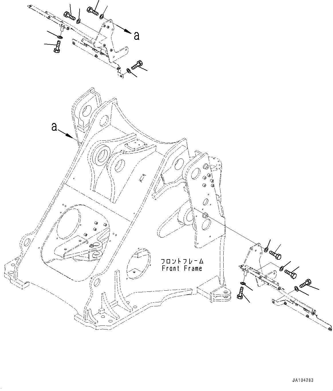 Wheel Loaders Komatsu / WA475-10E0 S/N 120001-UP(1001572C) / Front Fender, Mounting Bolt (With Tire Stopper) (#120001-)(M011004 : M4210-004004)