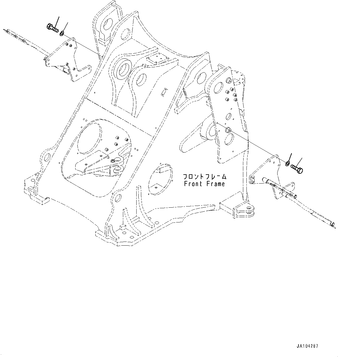 Wheel Loaders Komatsu / WA475-10E0 S/N 120001-UP(1001572C) / Front Fender, Mounting Bolt (With 775/65-R29-L3 Tubeless Tires, Tire Stopper, Long Front Fender) (#120001-)(M013004 : M4210-006004)