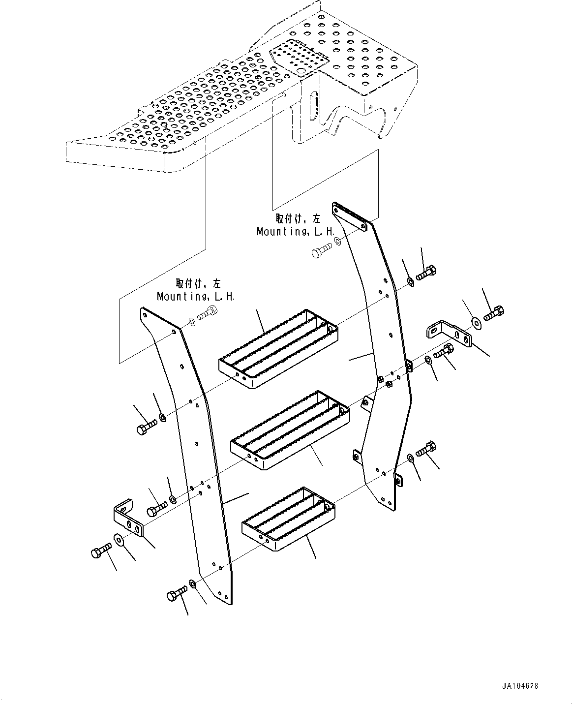 Wheel Loaders Komatsu / WA475-10E0 S/N 120001-UP(1001572C) / Ladder, Ladder L.H. (#120001-)(M015002 : M4310-001002)