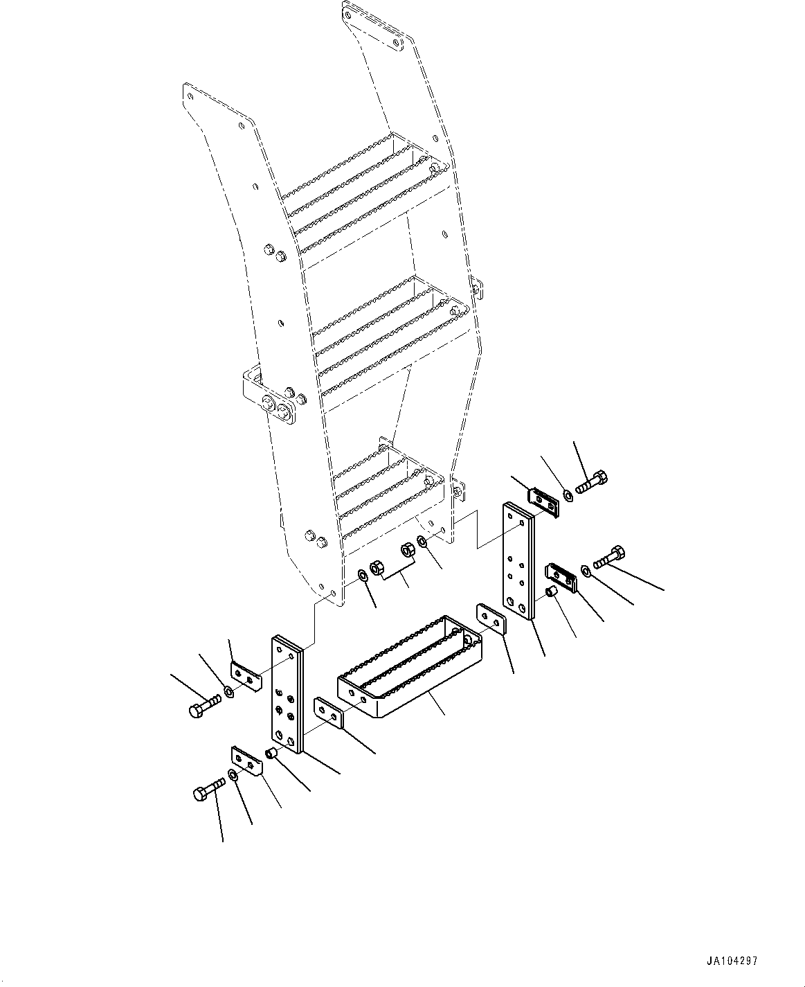 Wheel Loaders Komatsu / WA475-10E0 S/N 120001-UP(1001572C) / Ladder, Step, L.H. (#120001-)(M016003 : M4310-002003)