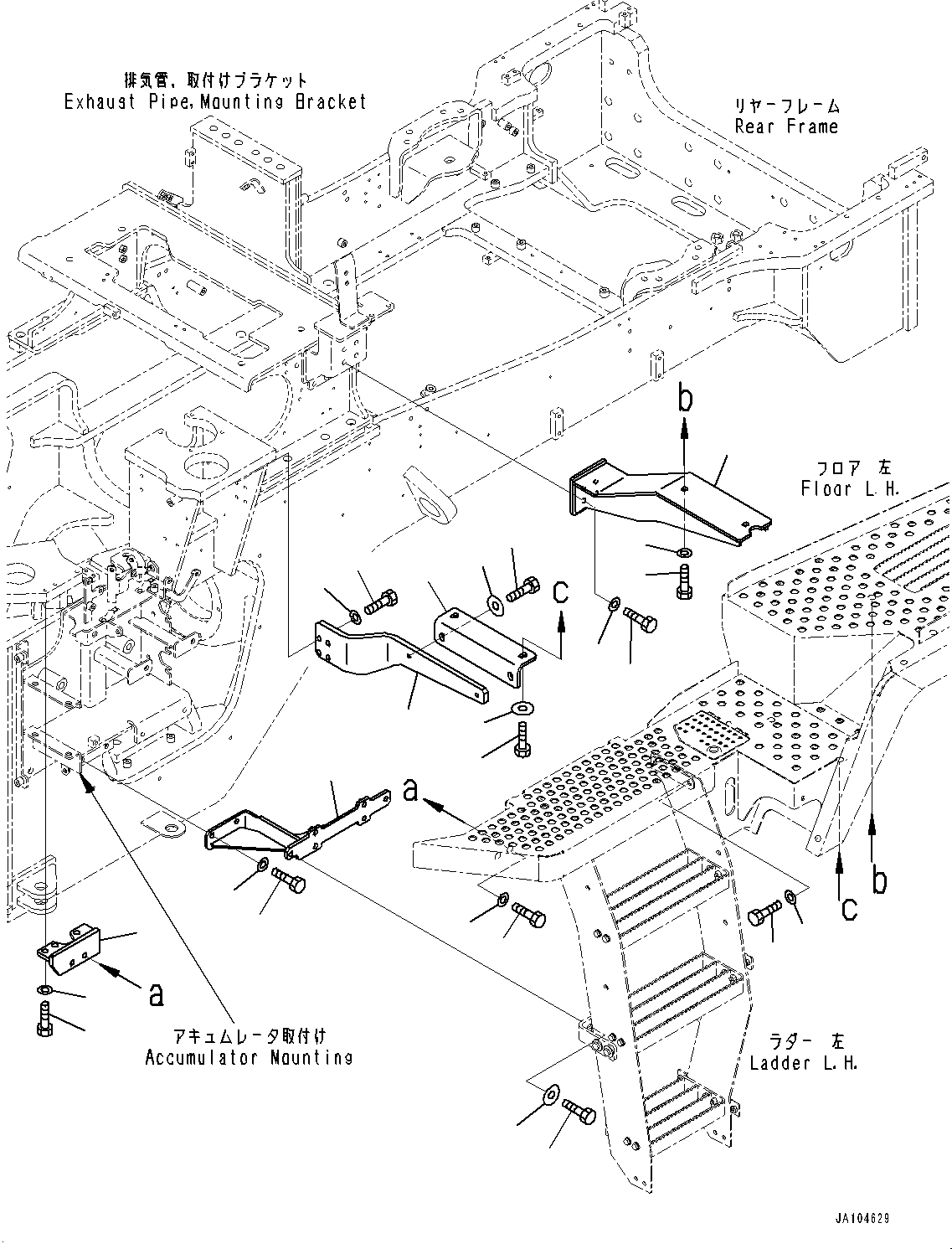 Wheel Loaders Komatsu / WA475-10E0 S/N 120001-UP(1001572C) / Ladder, Mounting, L.H. (#120001-)(M015005 : M4310-001005)