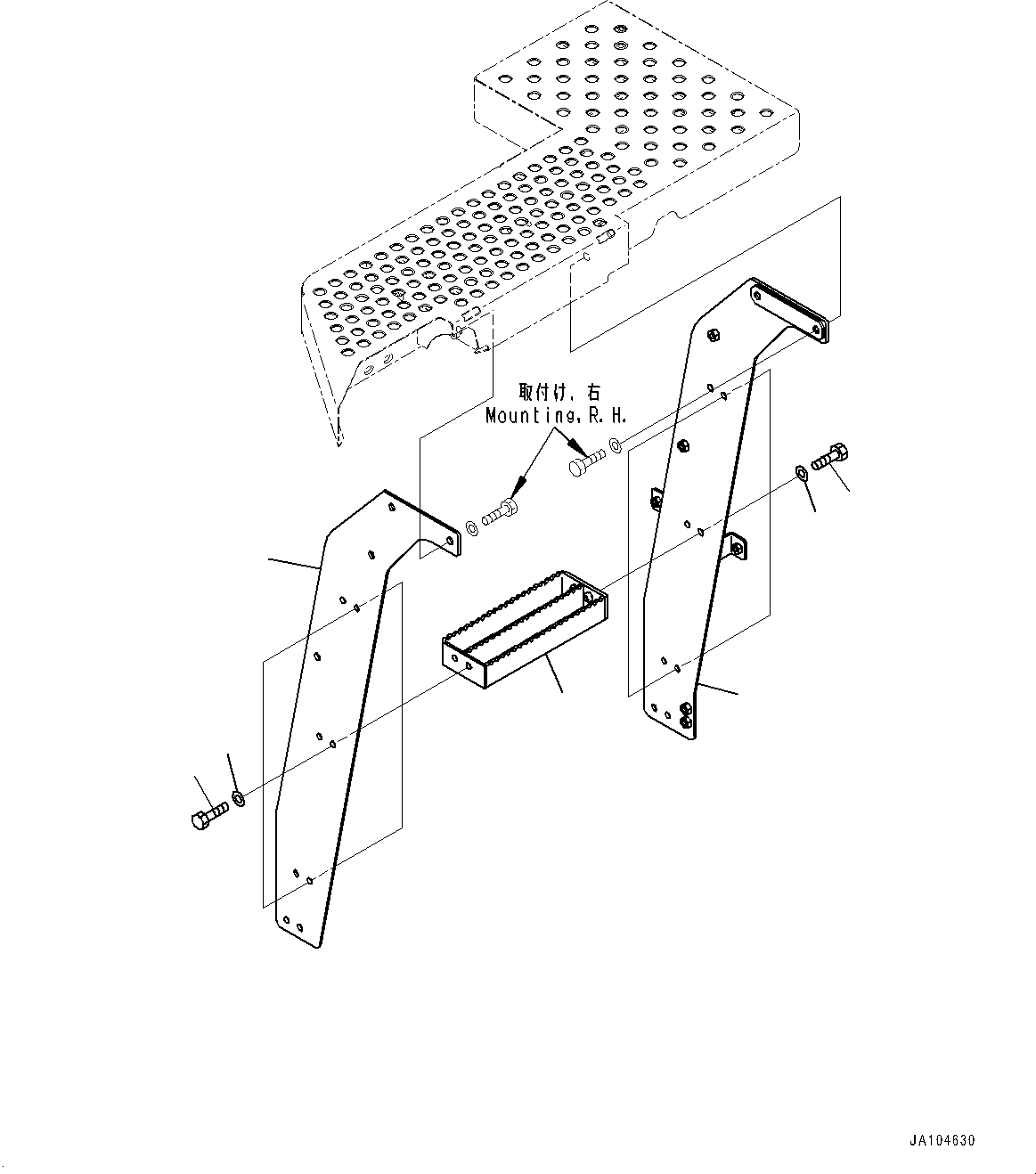 Wheel Loaders Komatsu / WA475-10E0 S/N 120001-UP(1001572C) / Ladder, Ladder R.H. (#120001-)(M015007 : M4310-001007)