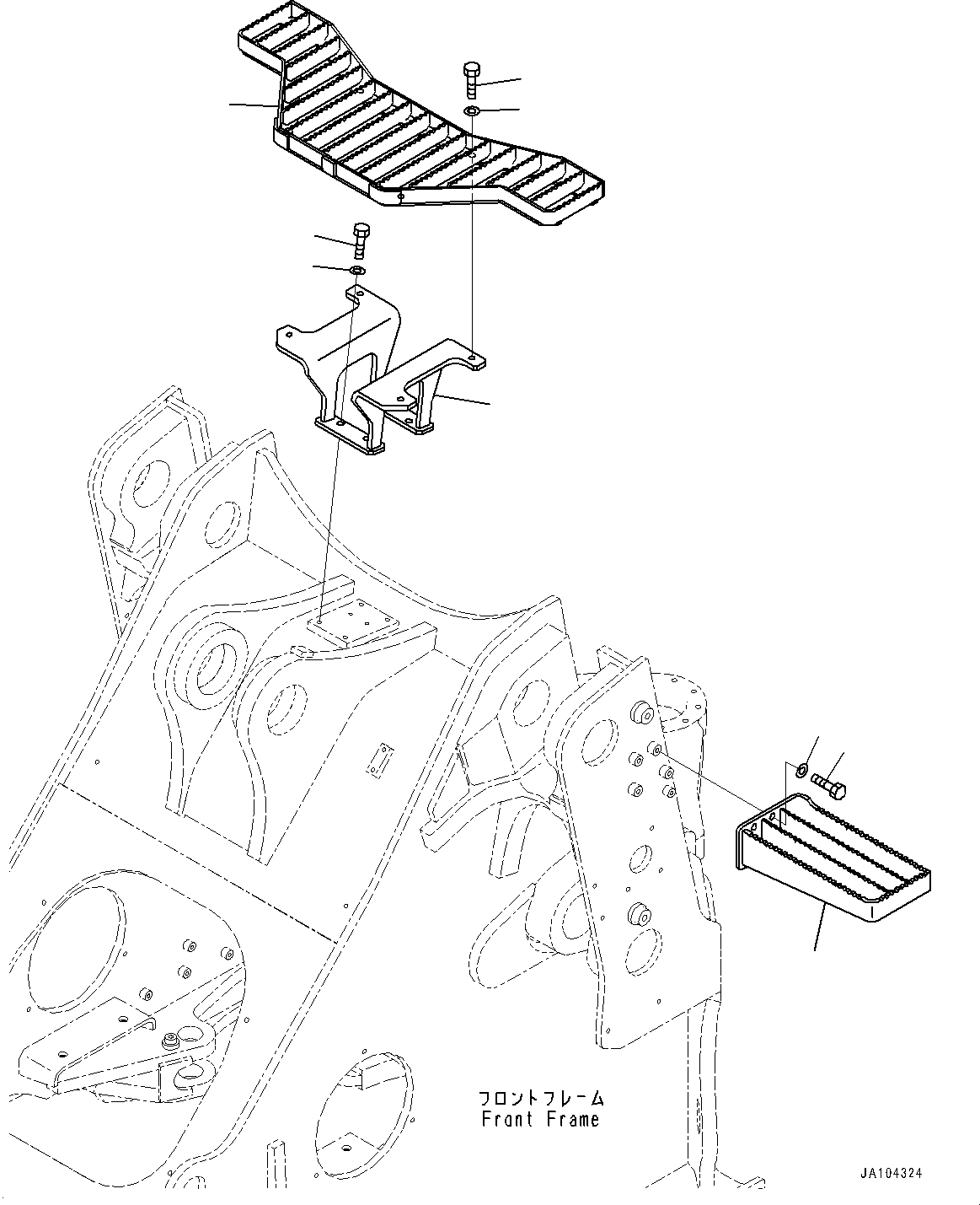 Wheel Loaders Komatsu / WA475-10E0 S/N 120001-UP(1001572C) / Ladder, Front Glass Step (#120001-)(M016013 : M4310-002014)