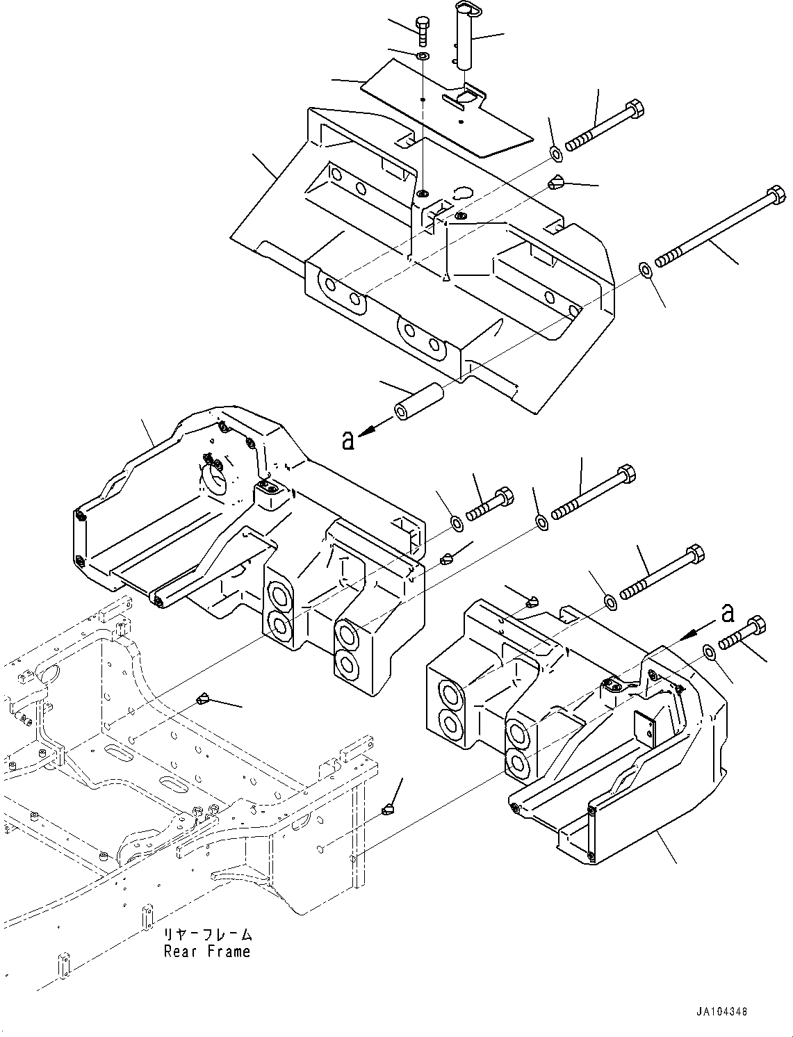 Wheel Loaders Komatsu / WA475-10E0 S/N 120001-UP(1001572C) / Counterweight, (With Additional Counterweight, License Plate Lamp for Europe Specification) (#120001-)(M023001 : M4510-002001)