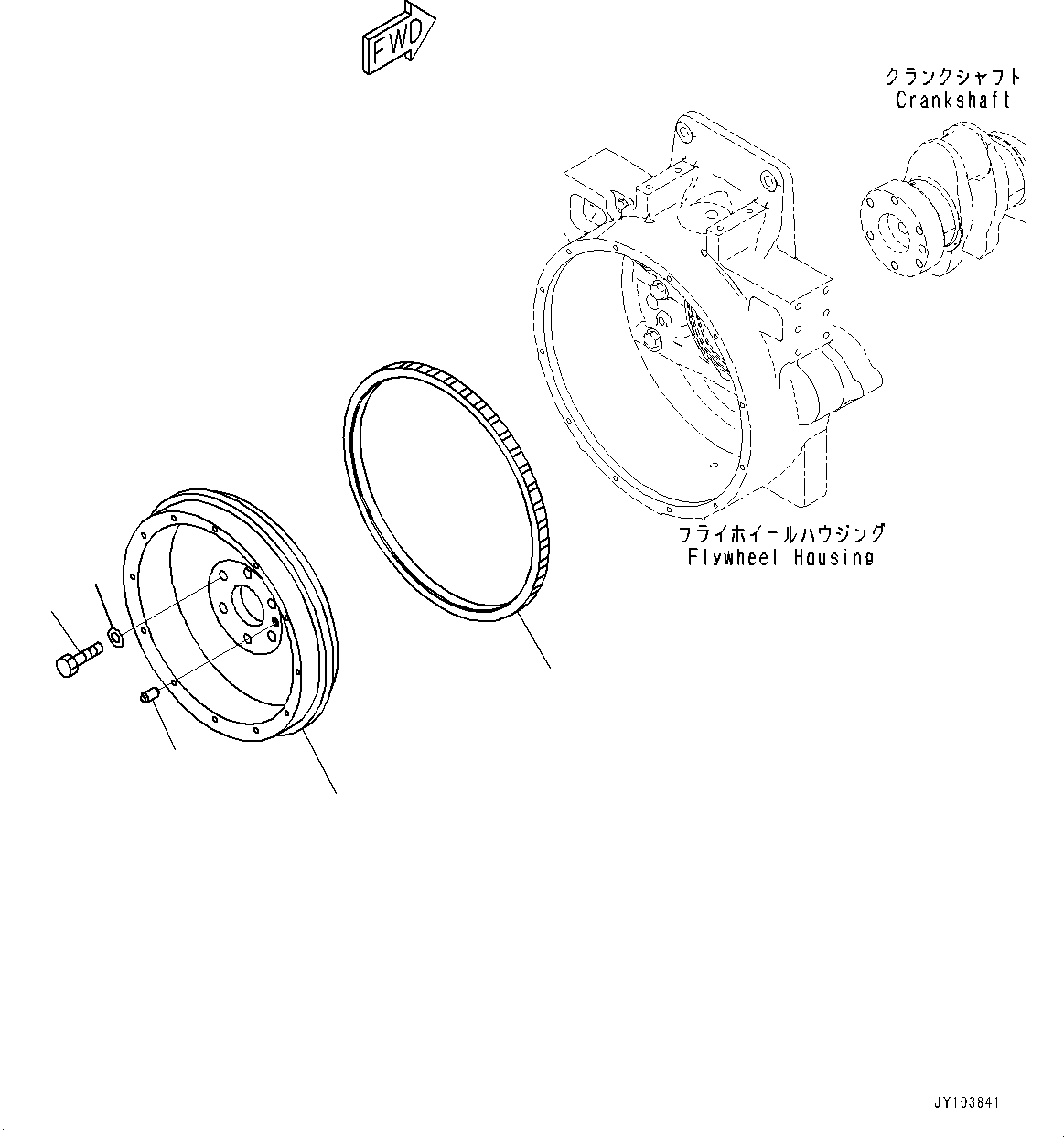 Komatsu parts book diagram for SAA6D125E-7 S/N 865972-UP (For WA475-10E0): FLYWHEEL (#865972-)
