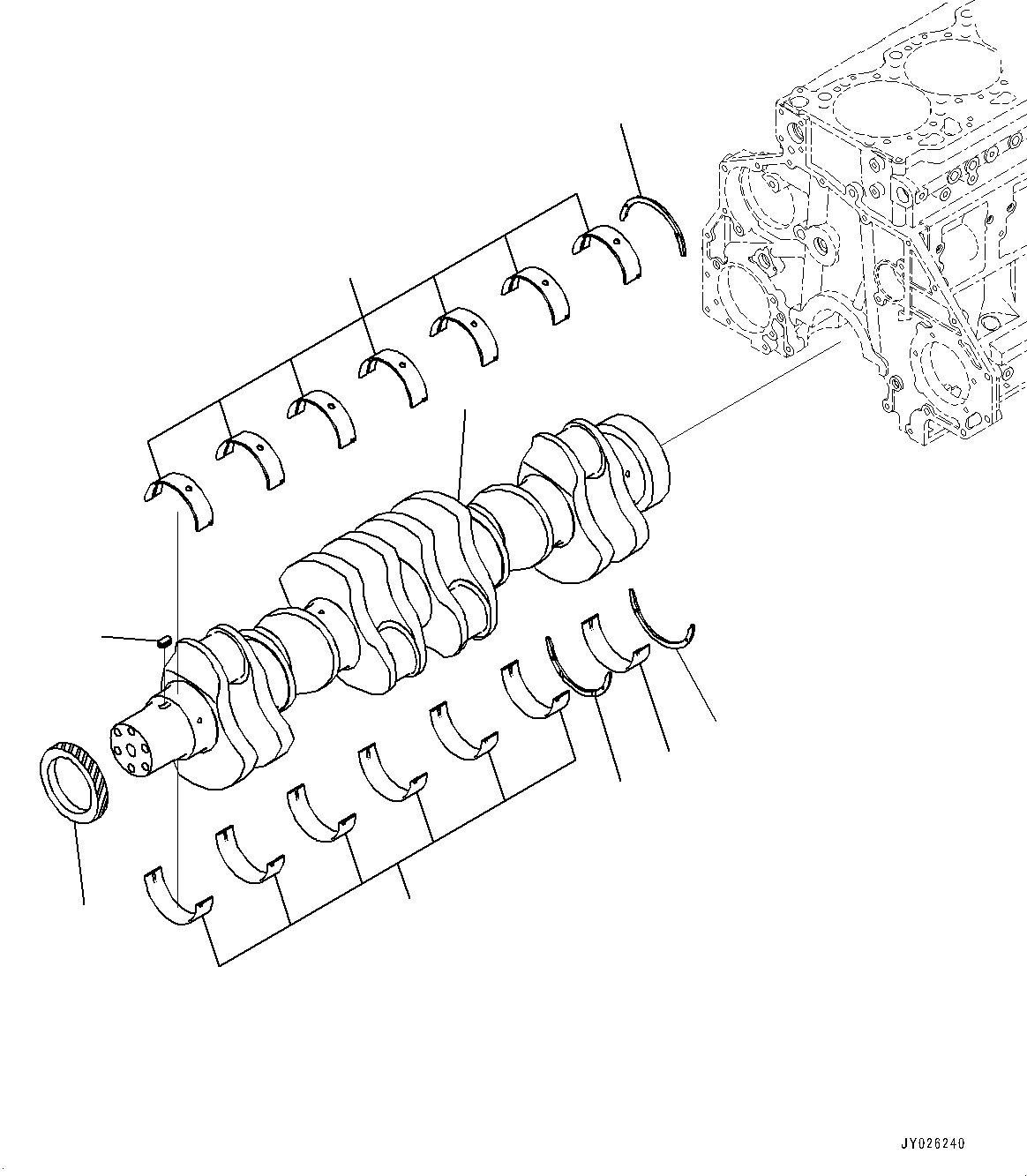 Komatsu parts book diagram for SAA6D125E-7 S/N 865972-UP (For WA475-10E0): CRANKSHAFT (#865972-)