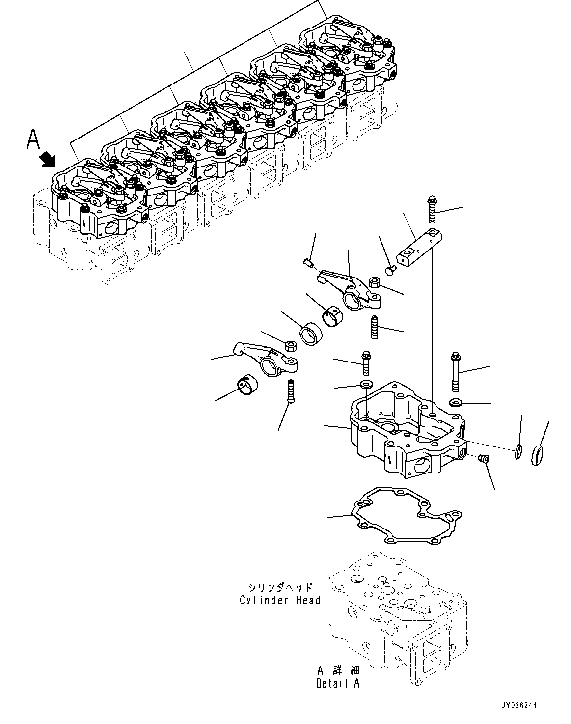 Komatsu parts book diagram for SAA6D125E-7 S/N 865972-UP (For WA475-10E0): CAMSHAFT RELATED PARTS, ROCKER ARM AND HOUSING (#865972-)