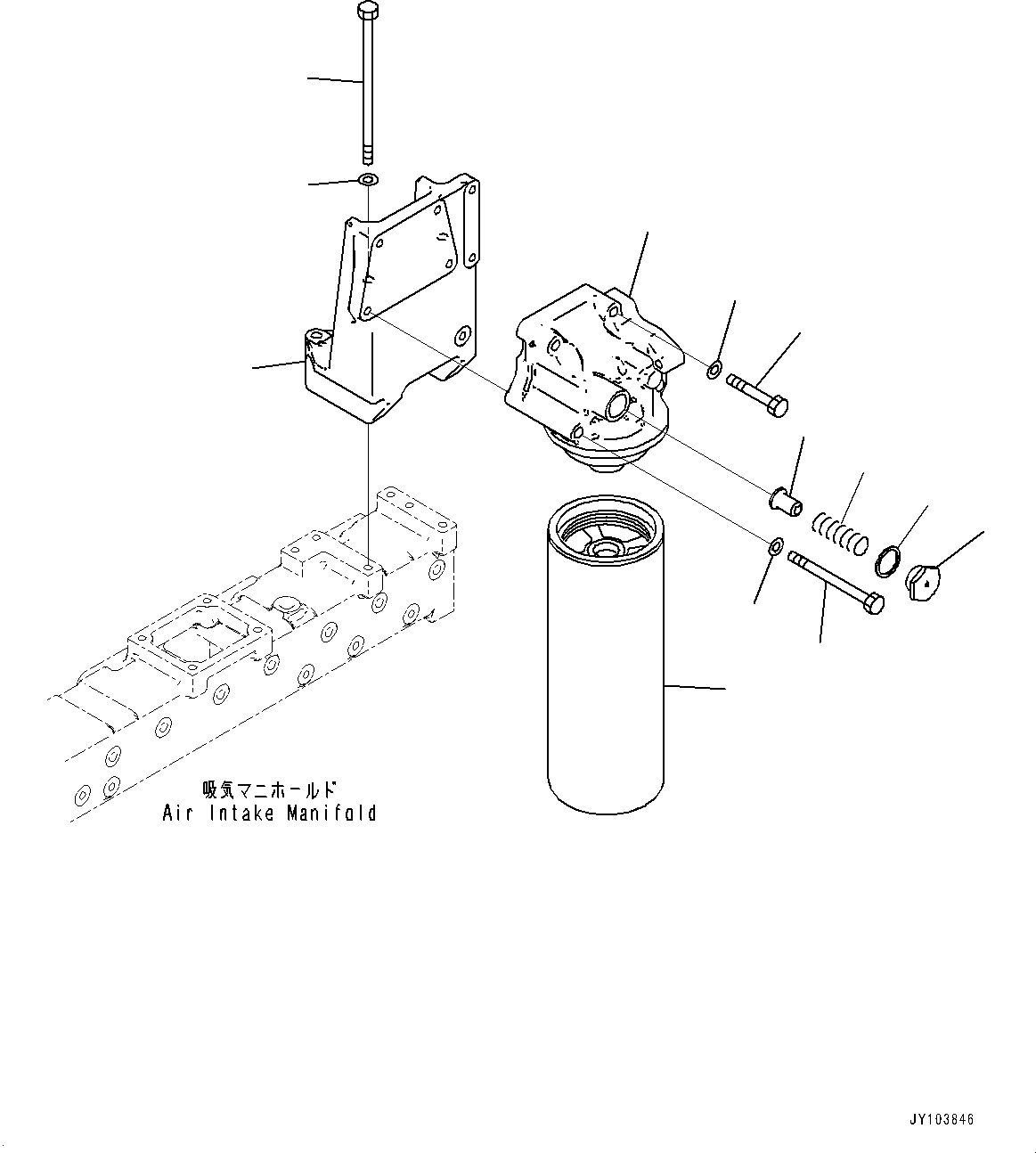 Komatsu parts book diagram for SAA6D125E-7 S/N 865972-UP (For WA475-10E0): ENGINE OIL FILTER, MOUNTING (#865972-)