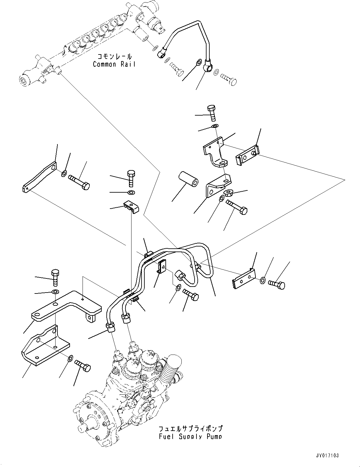 Komatsu parts book diagram for SAA6D125E-7 S/N 865972-UP (For WA475-10E0): FUEL SUPPLY PUMP, PIPING (#865972-)