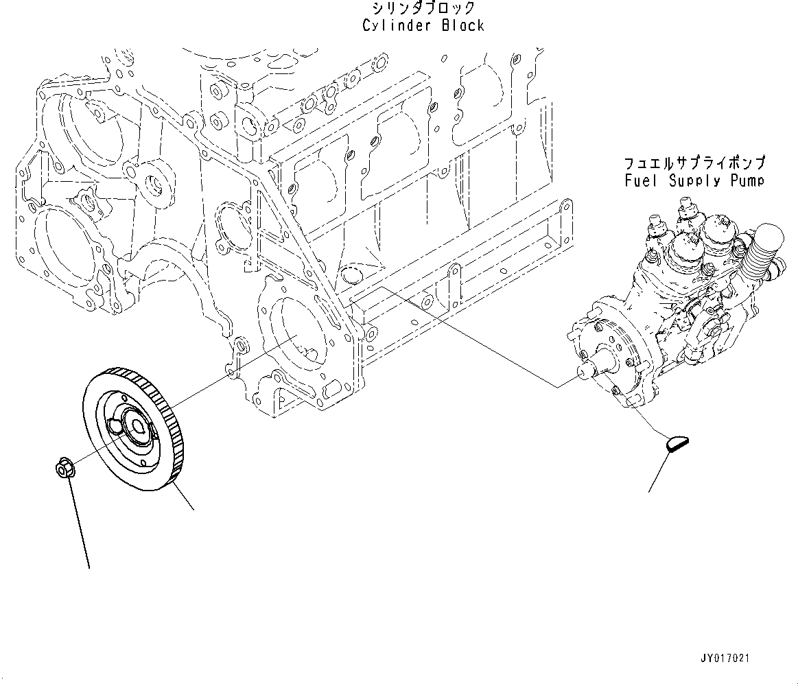 Komatsu parts book diagram for SAA6D125E-7 S/N 865972-UP (For WA475-10E0): FUEL SUPPLY PUMP DRIVE (#865972-)
