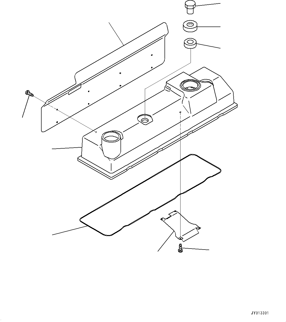 Komatsu parts book diagram for SAA4D95LE-5D S/N 501795-UP (For PC120-8): CYLINDER HEAD COVER (#501795-)