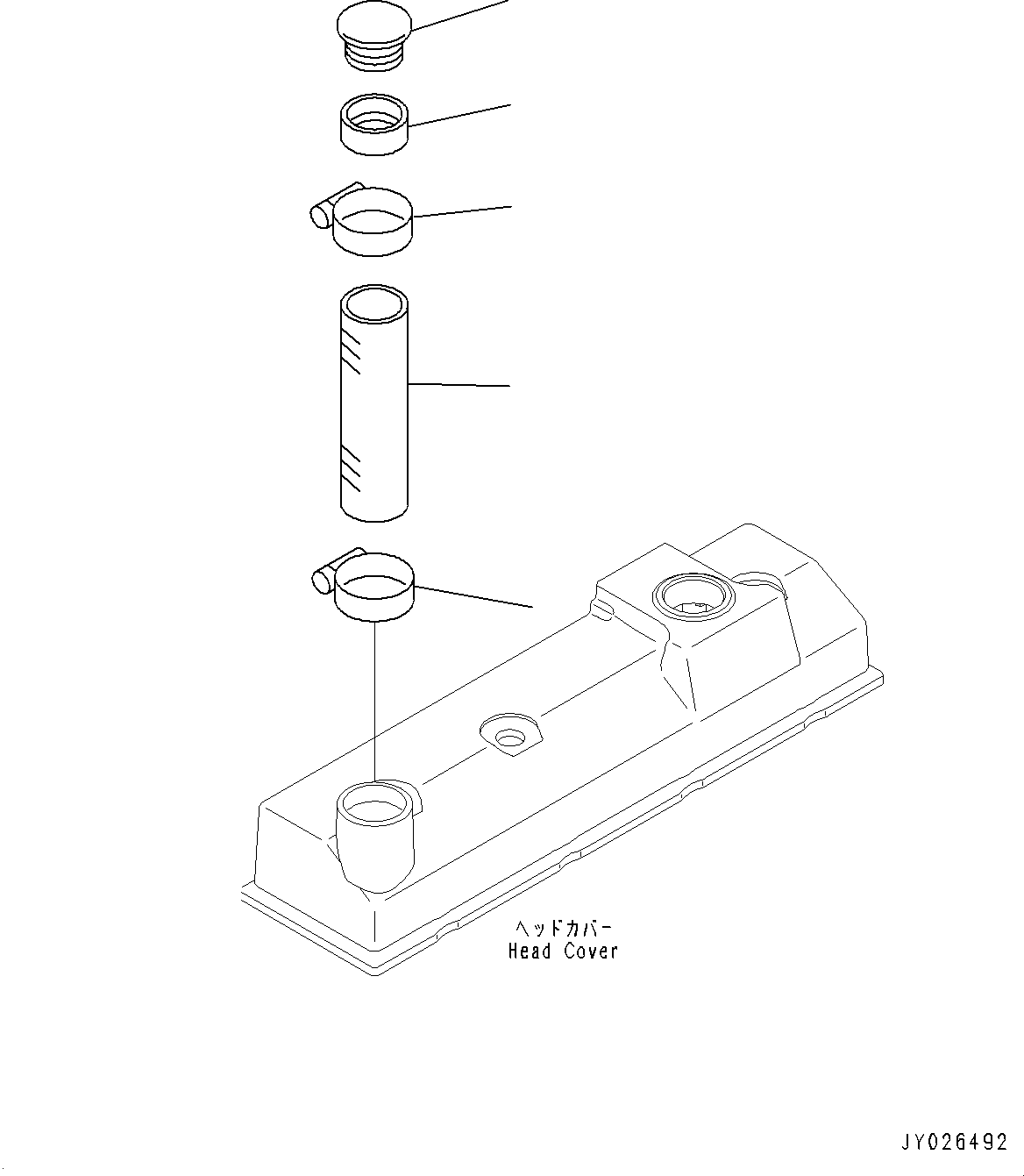 Komatsu parts book diagram for SAA4D95LE-5D S/N 501795-UP (For PC120-8): HEAD COVER ACCESSORY (#501795-)