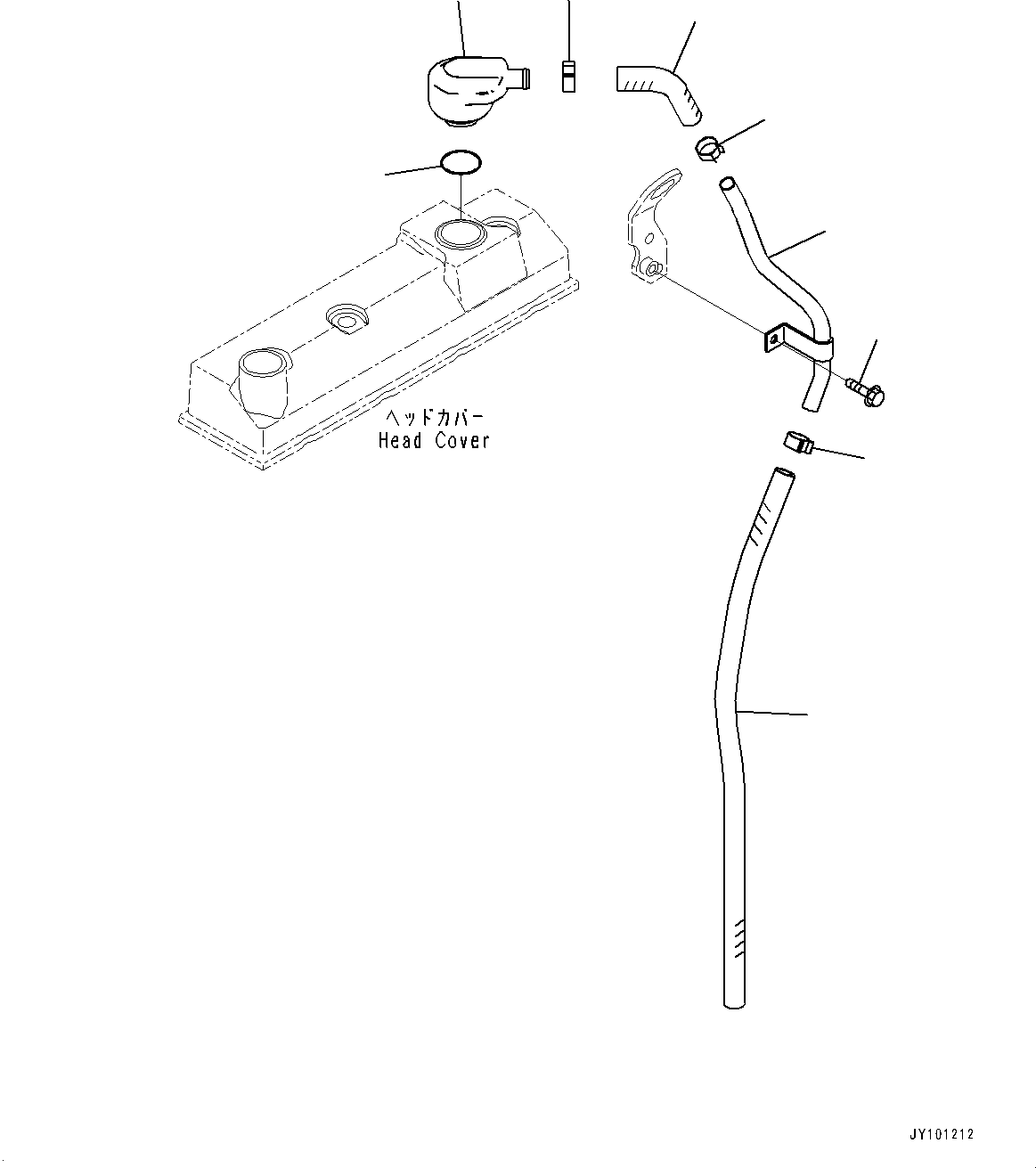 Komatsu parts book diagram for SAA4D95LE-5D S/N 501795-UP (For PC120-8): BREATHER (#501795-)