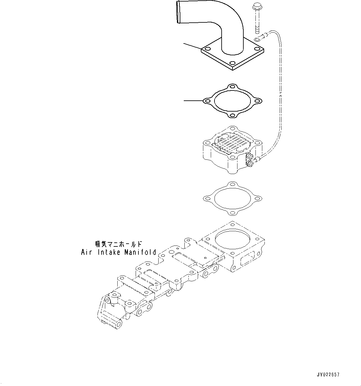 Komatsu parts book diagram for SAA4D95LE-5D S/N 501795-UP (For PC120-8): AIR INTAKE CONNECTOR (#501795-)
