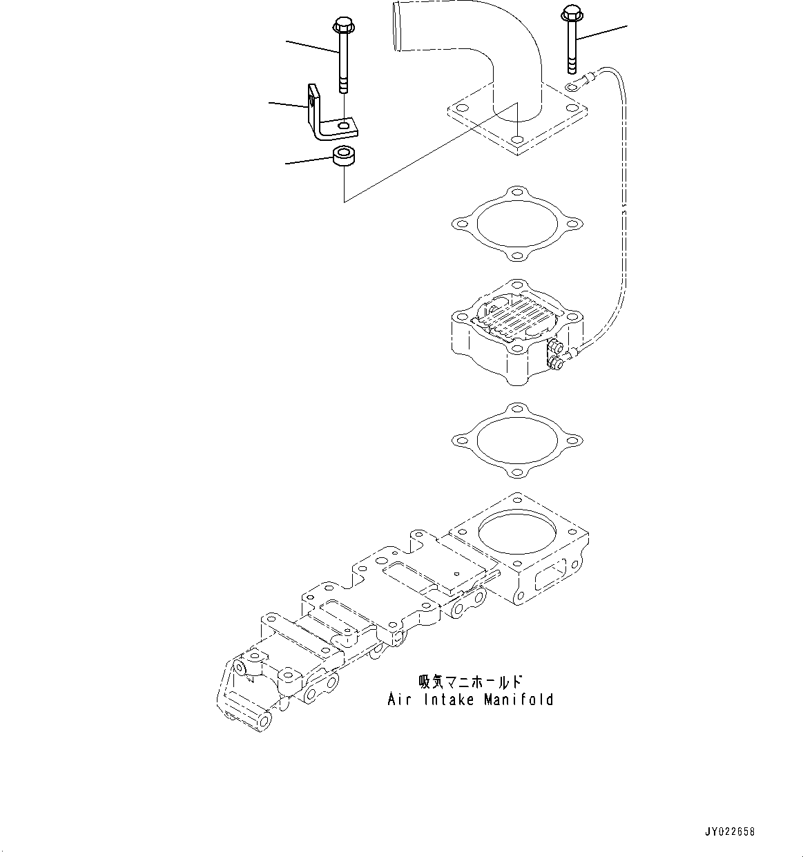 Komatsu parts book diagram for SAA4D95LE-5D S/N 501795-UP (For PC120-8): AIR INTAKE CONNECTOR MOUNTING (#501795-)