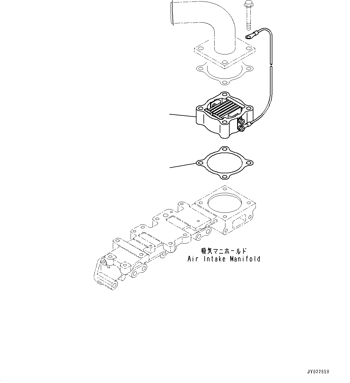 Komatsu parts book diagram for SAA4D95LE-5D S/N 501795-UP (For PC120-8): AIR INTAKE HEATER (#501795-)
