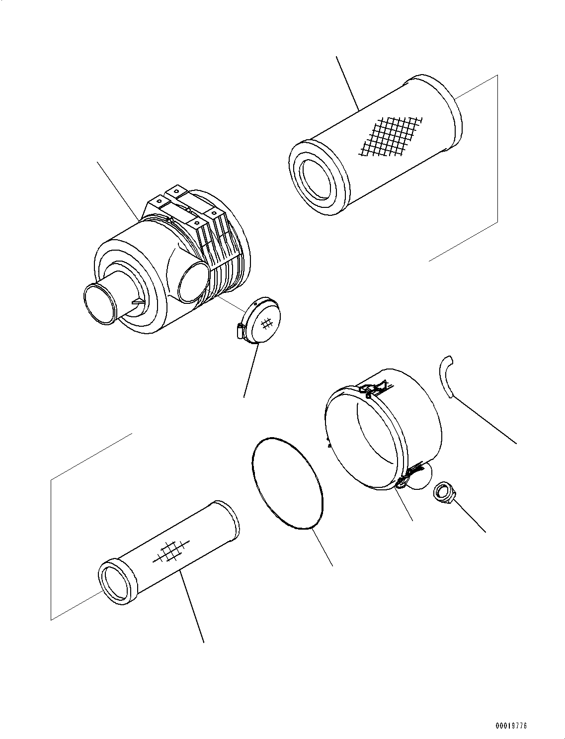 Komatsu parts book diagram for SAA4D95LE-5D S/N 501795-UP (For PC120-8): AIR CLEANER (#501795-)