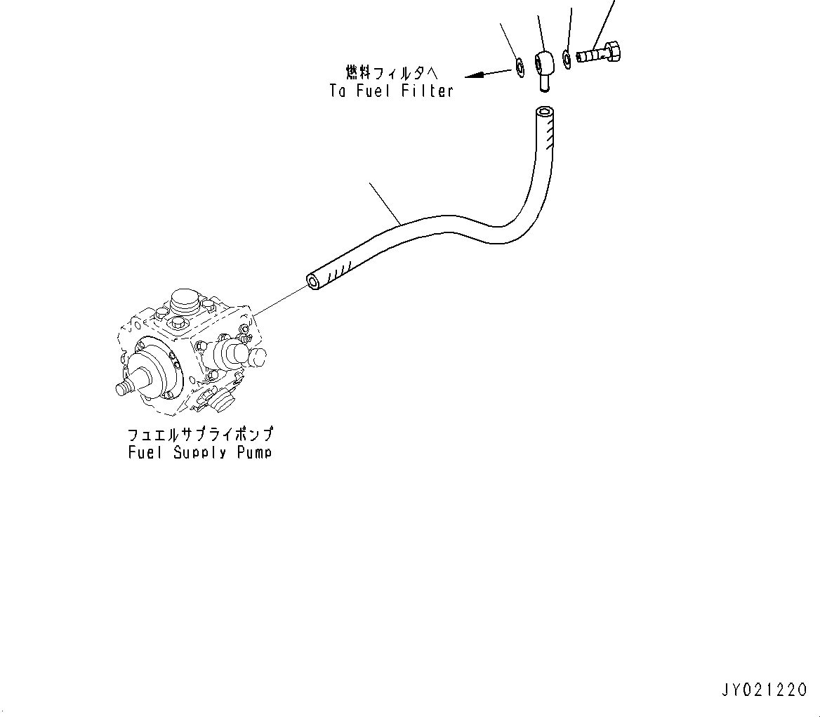 Komatsu parts book diagram for SAA4D95LE-5D S/N 501795-UP (For PC120-8): FUEL PIPING (#501795-)