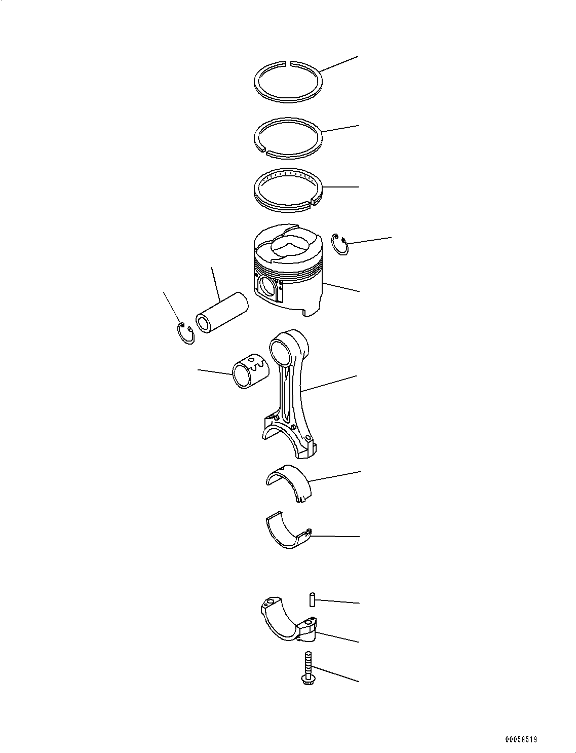 Komatsu parts book diagram for SAA4D95LE-5D S/N 501795-UP (For PC120-8): PARTS PERFORMANCE, PISTON(#501795-502021)