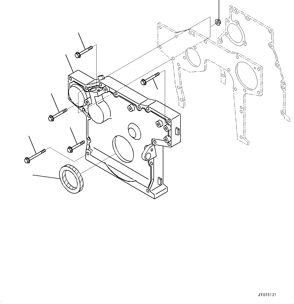 Komatsu parts book diagram for SAA4D95LE-5J S/N 510888-UP (For WA100-6): FRONT COVER, (#506848-)