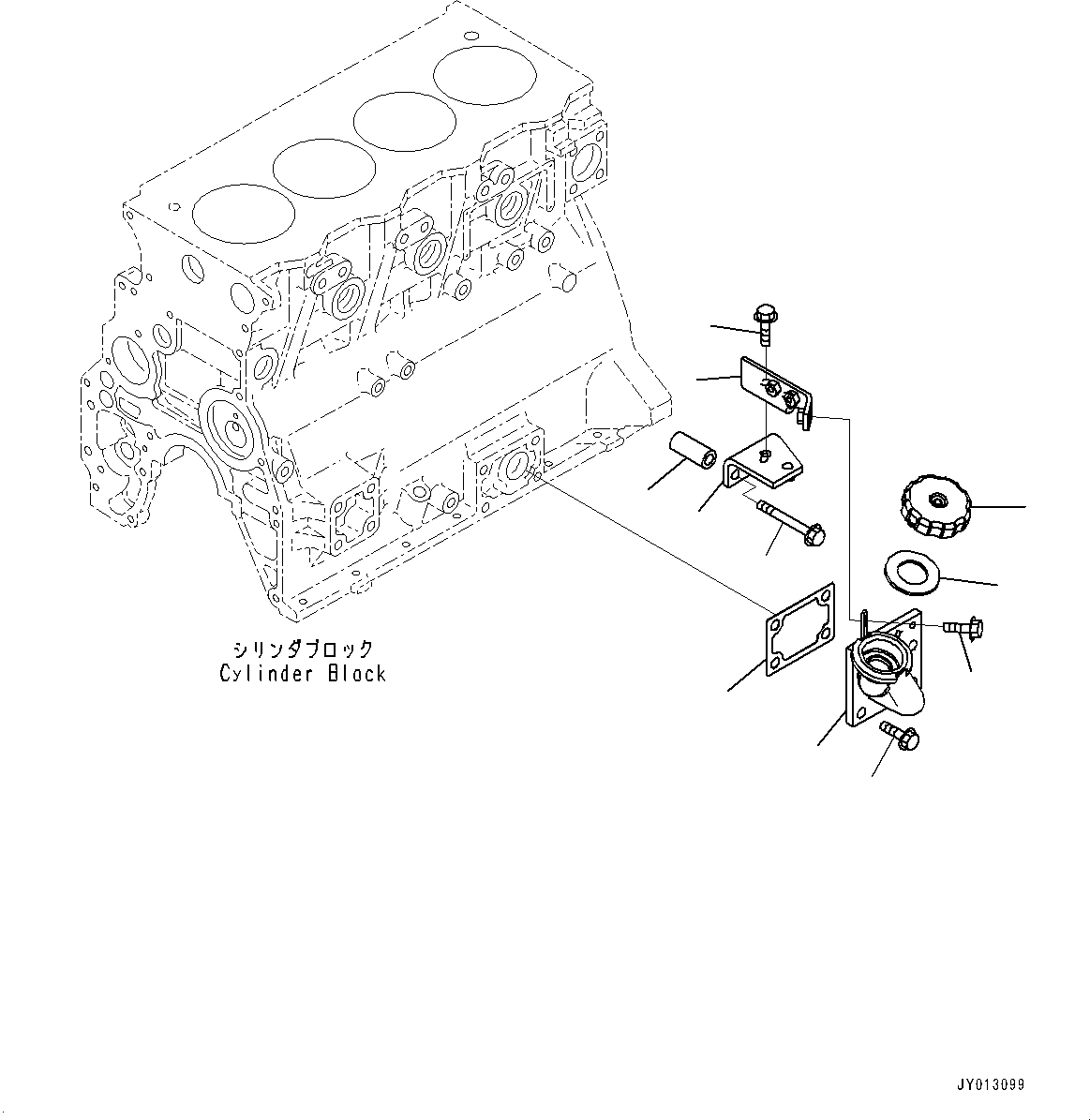 Komatsu parts book diagram for SAA4D95LE-5J S/N 510888-UP (For WA100-6): ENGINE OIL FILLER, (#506848-)