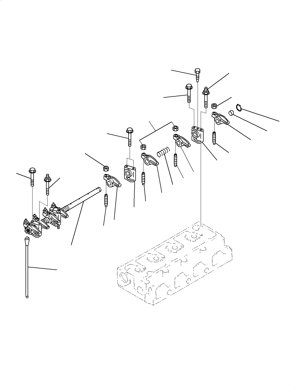 Komatsu parts book diagram for SAA4D95LE-5J S/N 510888-UP (For WA100-6): ROCKER ARM, (#506848-)