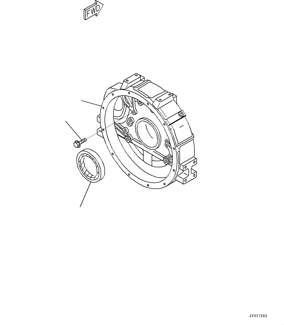 Komatsu parts book diagram for SAA4D95LE-5J S/N 510888-UP (For WA100-6): FLYWHEEL HOUSING, (#506848-)
