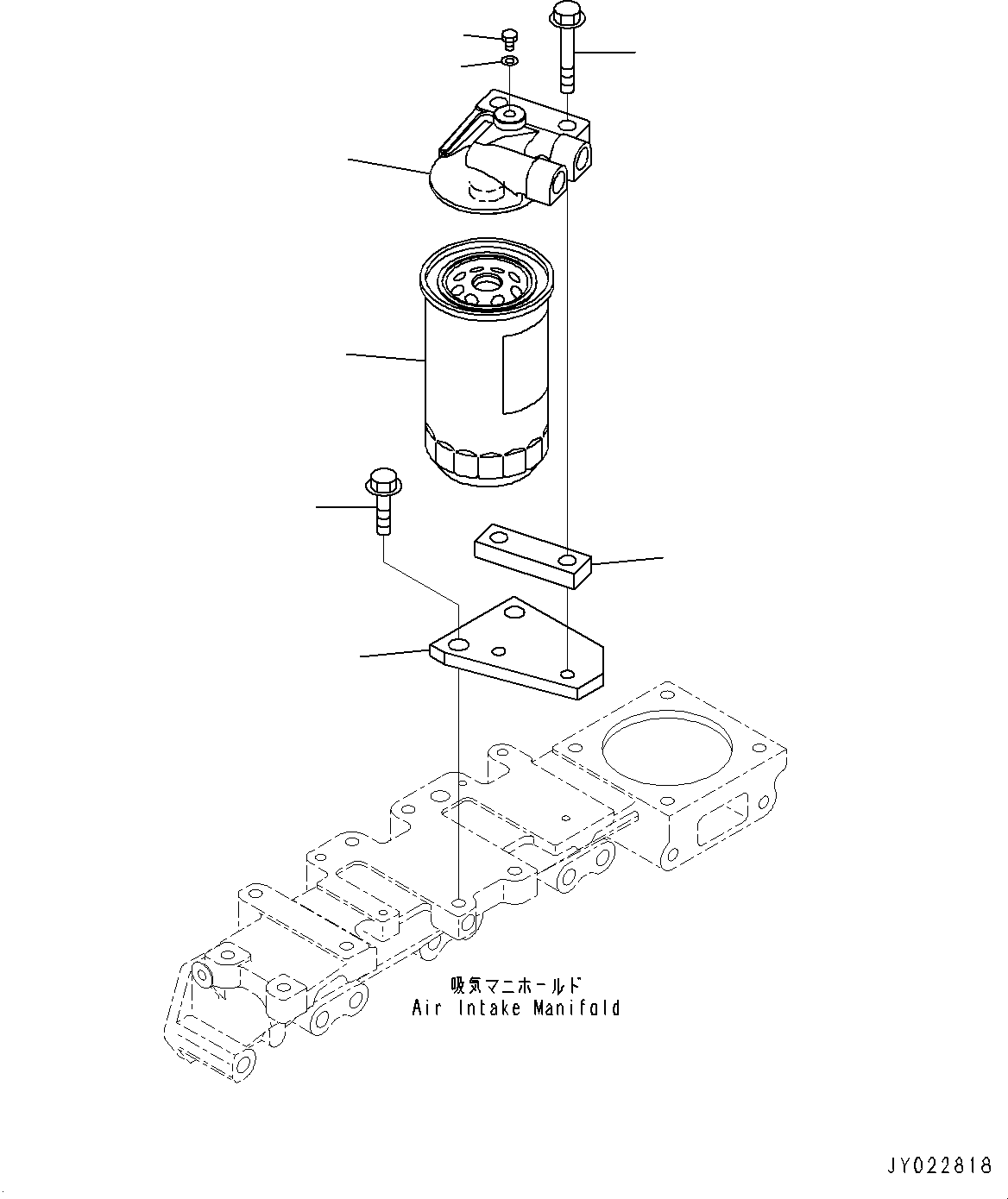 Komatsu parts book diagram for SAA4D95LE-5J S/N 510888-UP (For WA100-6): FUEL FILTER, (#516805-)