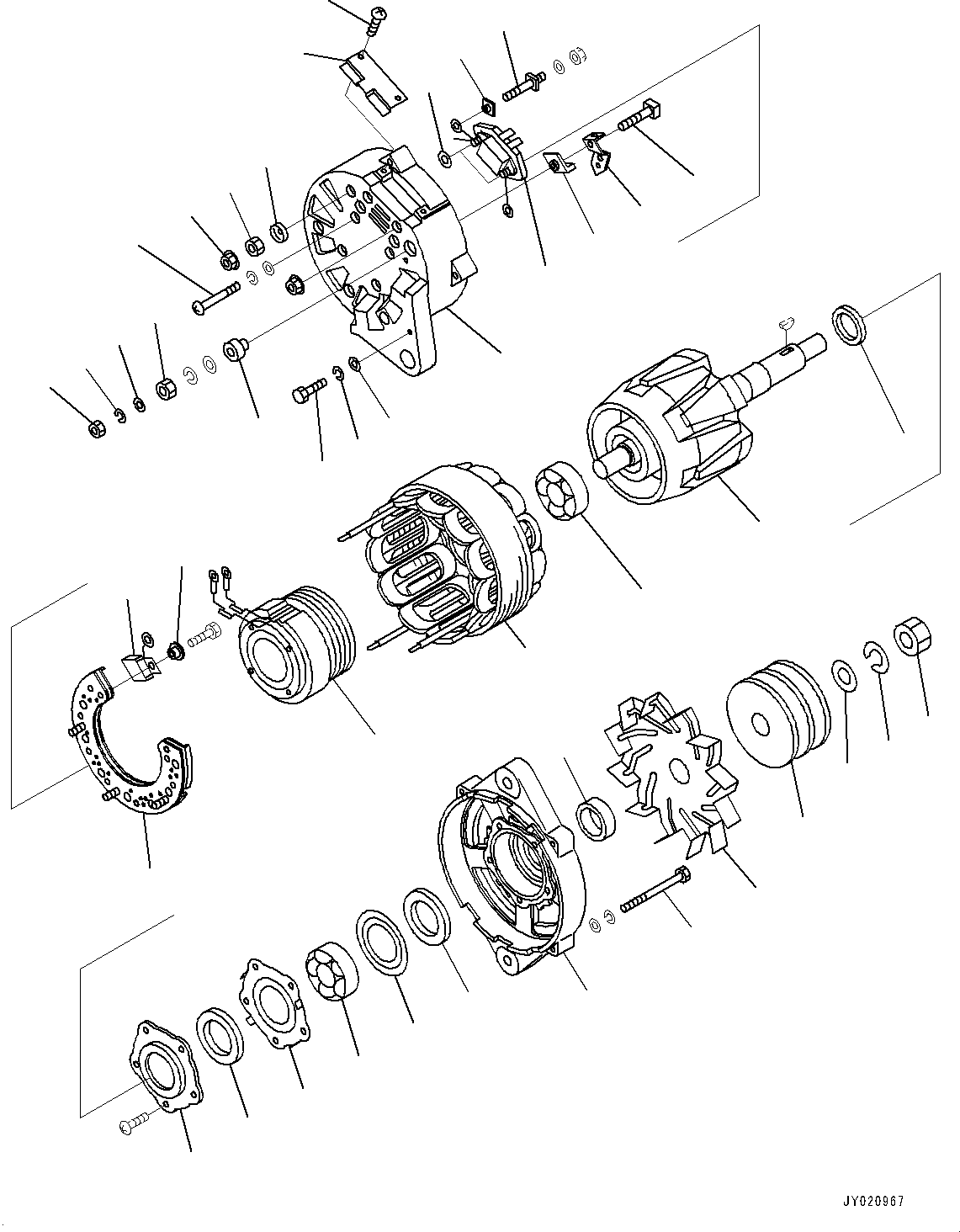 Komatsu parts book diagram for SAA4D95LE-5J S/N 510888-UP (For WA100-6): ALTERNATOR, (90AMP.)(#529469-571484)