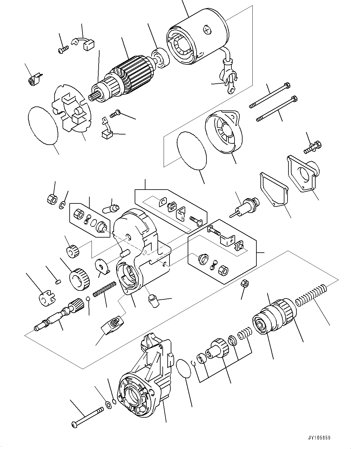 Komatsu parts book diagram for SAA4D95LE-5J S/N 510888-UP (For WA100-6): STARTING MOTOR, (5.5KW)(#563741-)