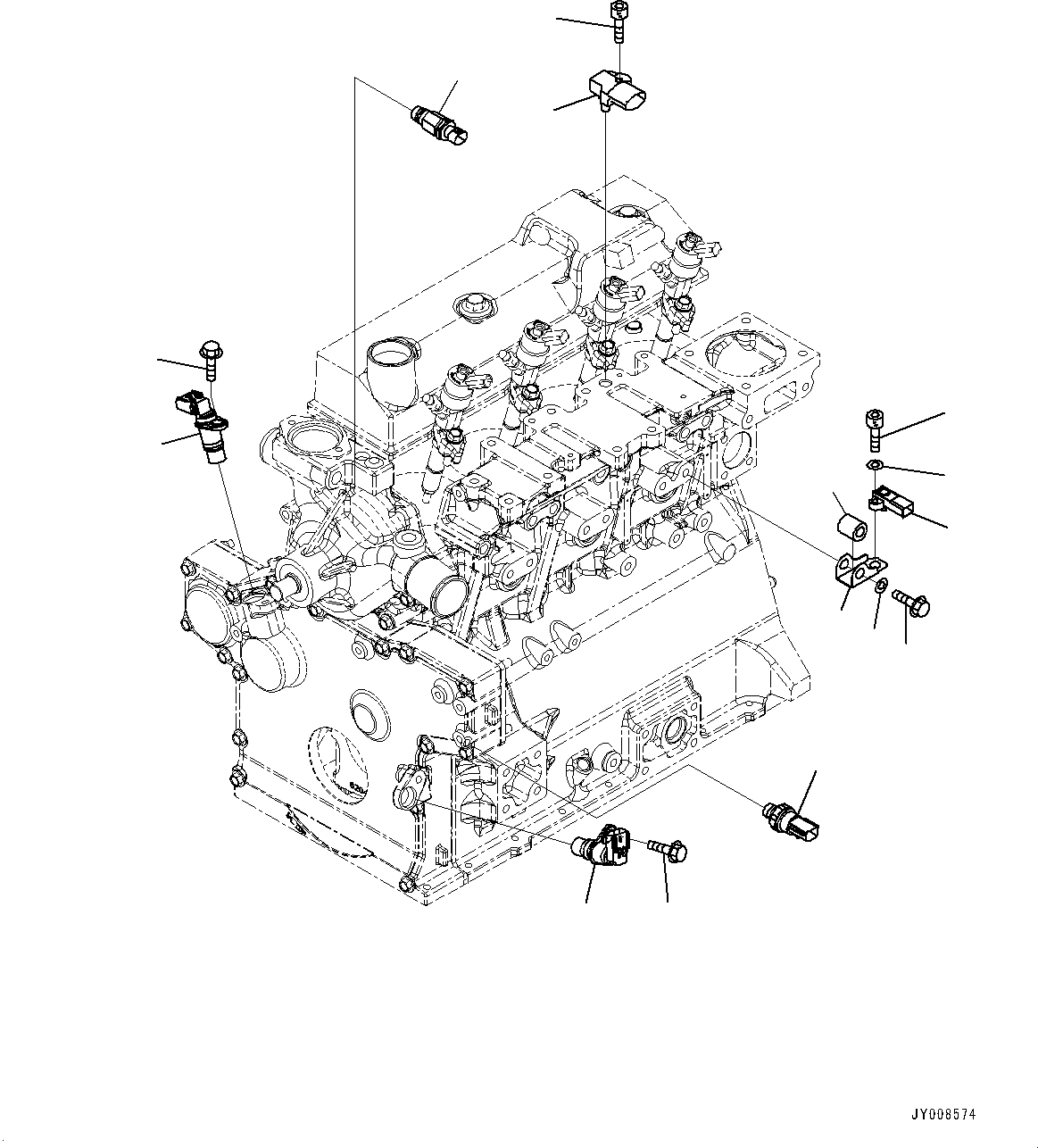 Komatsu parts book diagram for SAA4D95LE-5J S/N 510888-UP (For WA100-6): ENGINE CONTROLLER, SENSOR(#506848-)